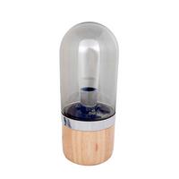 Tischlampe Malbi Grau/holz Dekor - Grau, Trend, Glas/Holz (14/14/33cm) - Kayoom