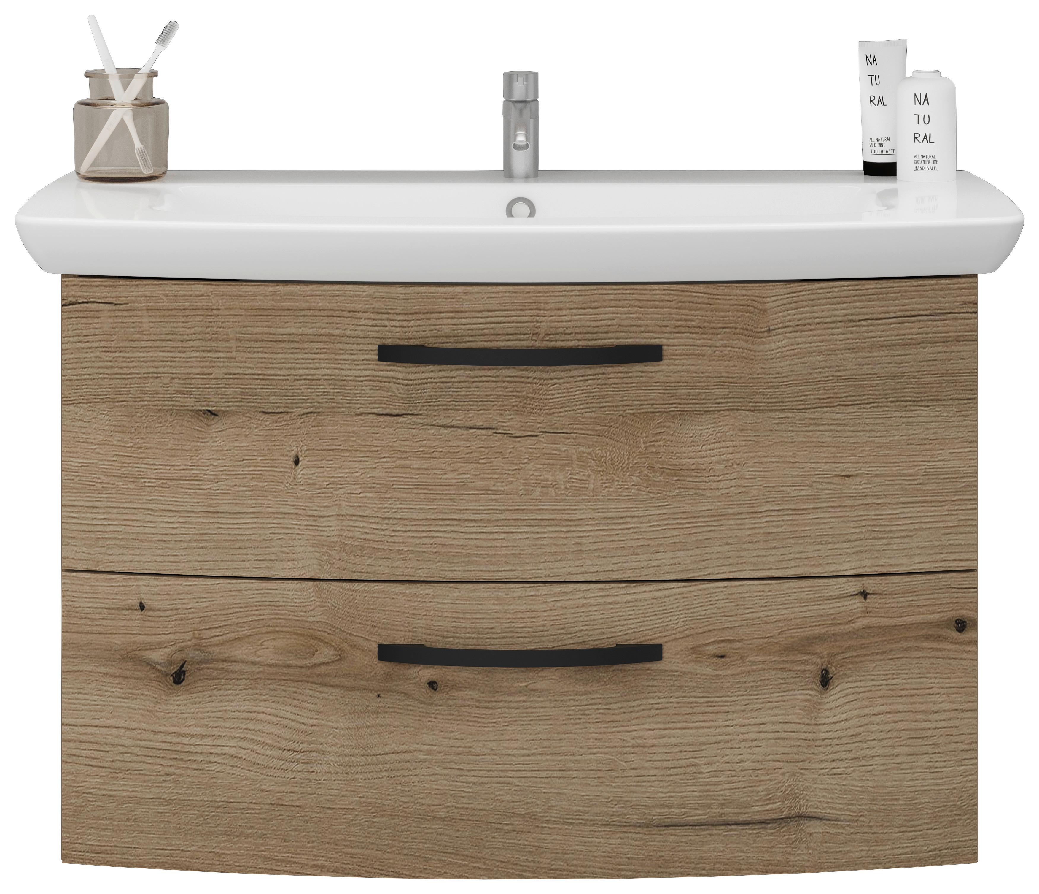 Waschbeckenunterschrank Fino, Evoke, B: 90cm - Weiß, KONVENTIONELL, Keramik/Holzwerkstoff (90/60/51cm)