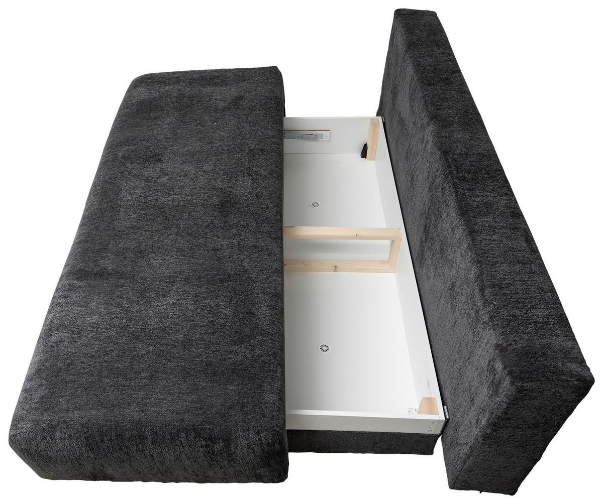 Schlafsofa Time Anthrazit, B: 200 cm - Anthrazit/Schwarz, Trend, Holz/Kunststoff (200/88/100cm)