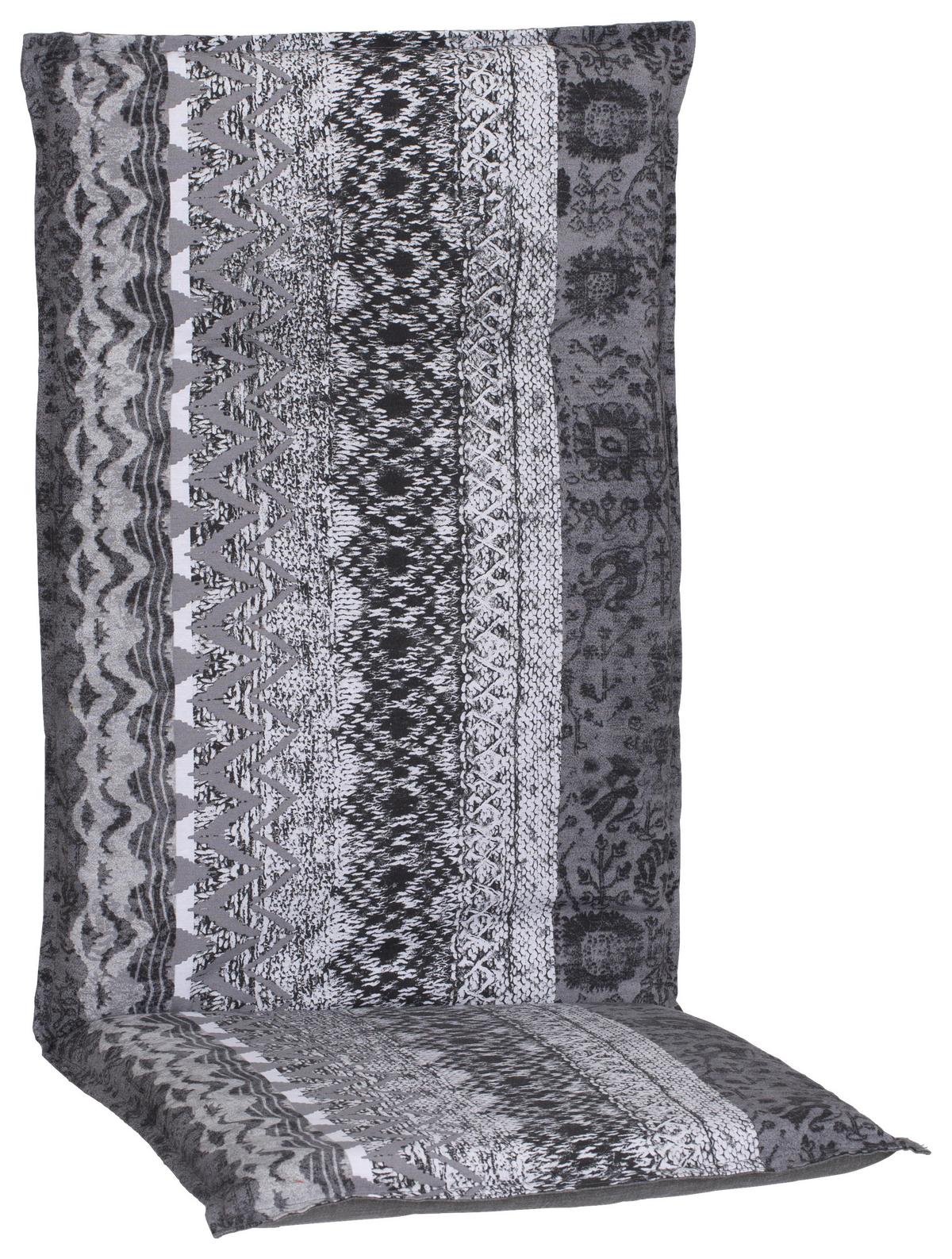 Sesselauflage Genf Hochlehner - Grau, Basics, Textil (120/48/4cm) - Beo