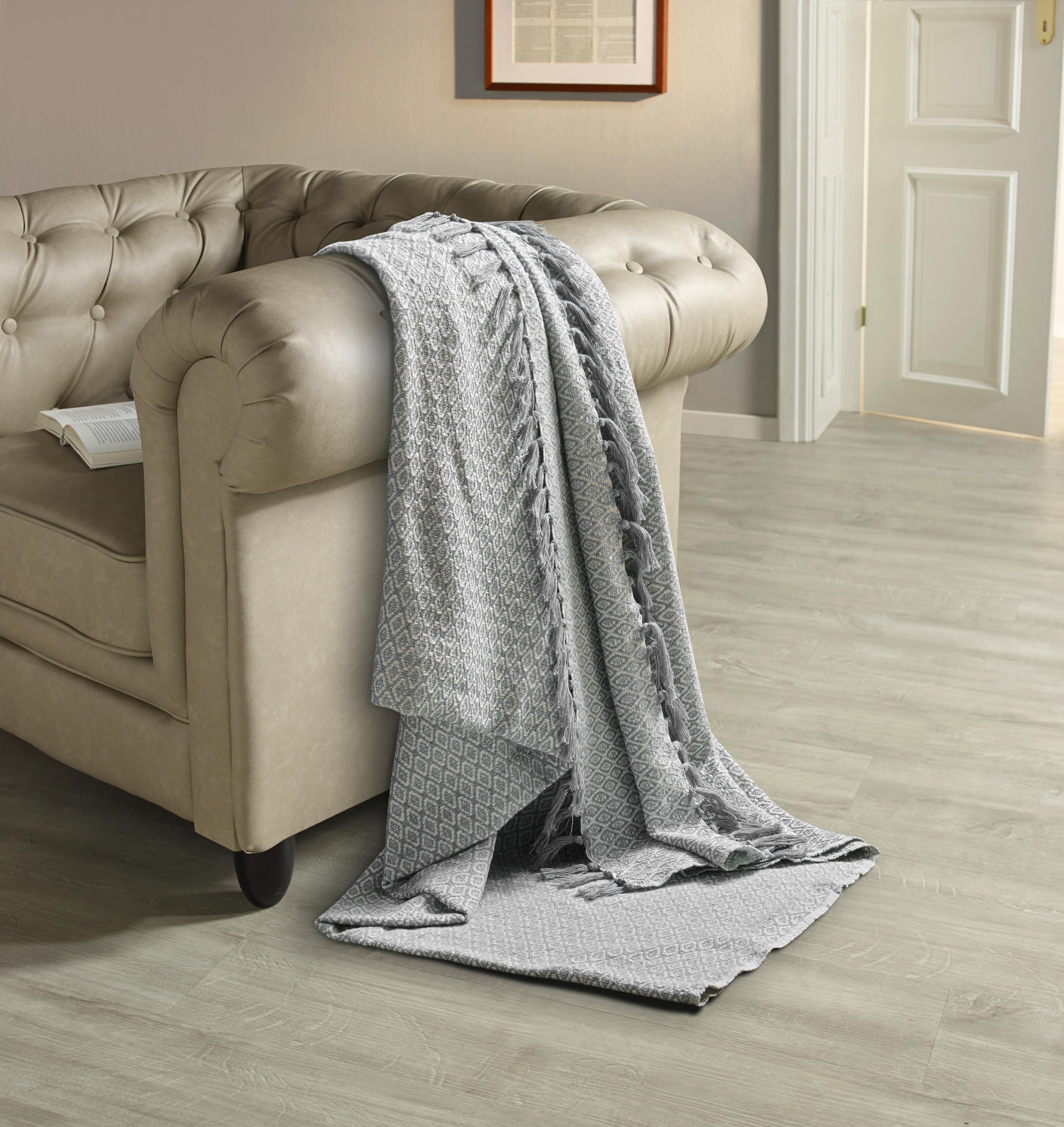 Tagesdecke Ines 140/210 Cm Silber, Baumwolle - Silberfarben, ROMANTIK / LANDHAUS, Textil (140/210cm) - James Wood