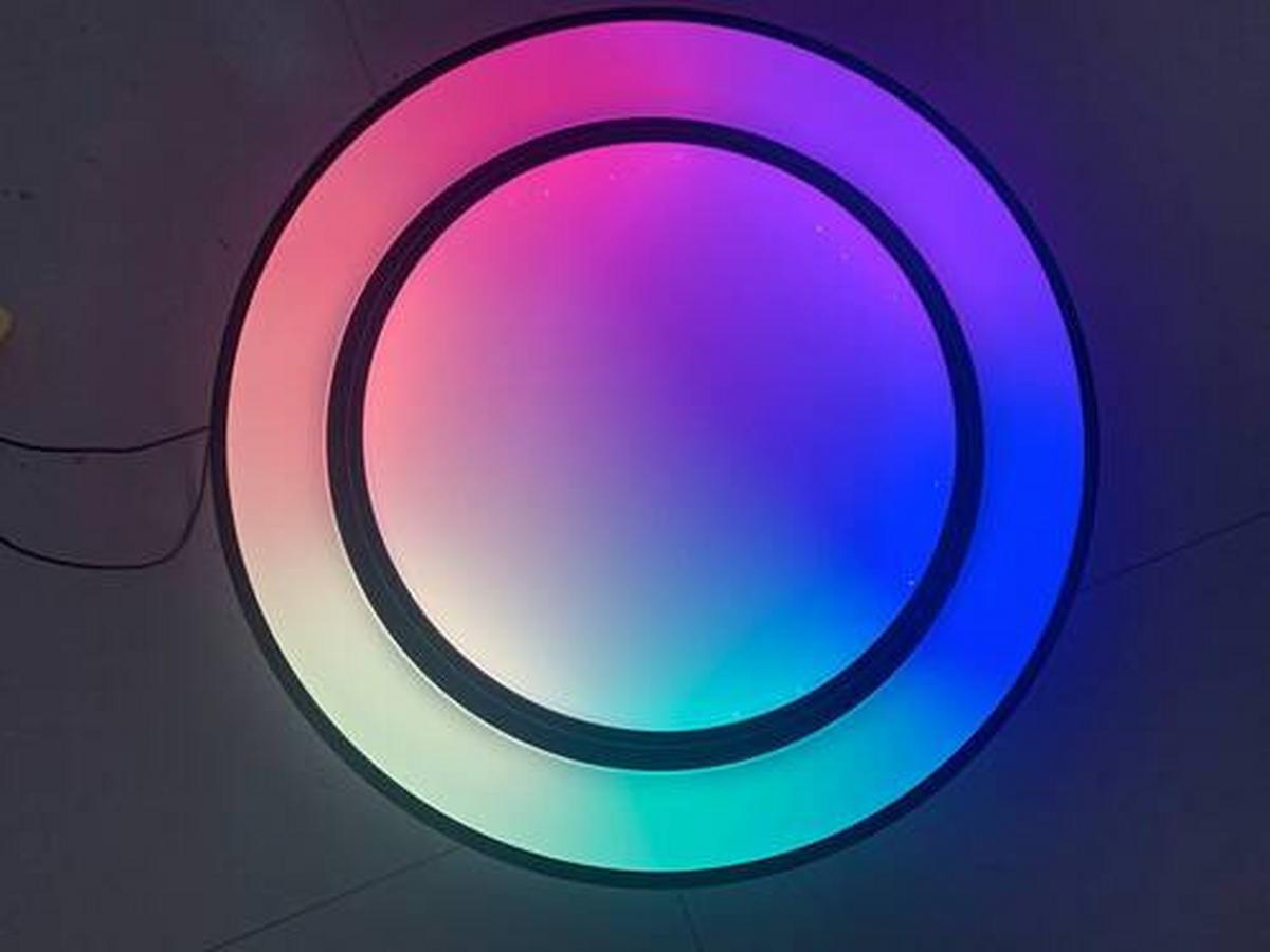 LED-Deckenleuchte Sully Ø 38 cm mit Memory-Funktion - Opal/Schwarz, Design, Kunststoff/Metall (38/7.5cm) - Globo