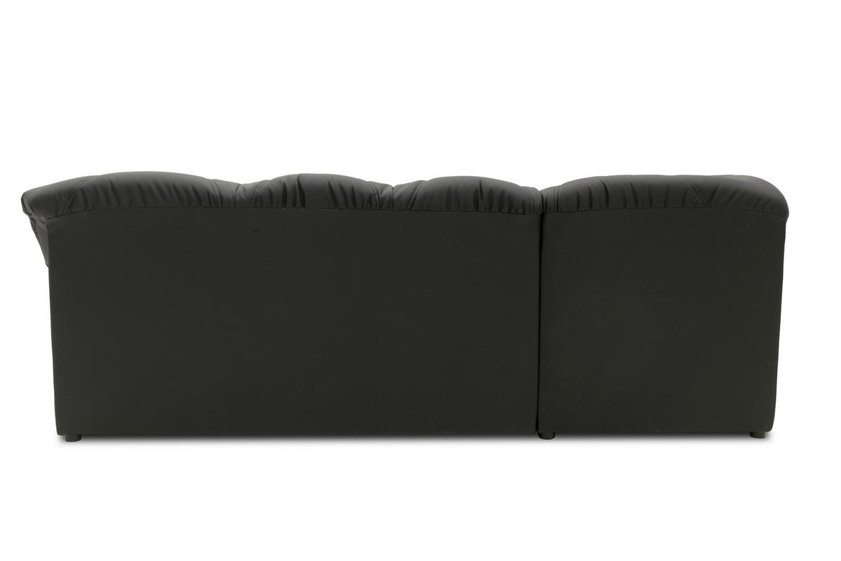 Ecksofa mit Bettfunktion Papenburg Schwarz Lederlook - Schwarz, KONVENTIONELL, Textil (180/243cm) - MID.YOU