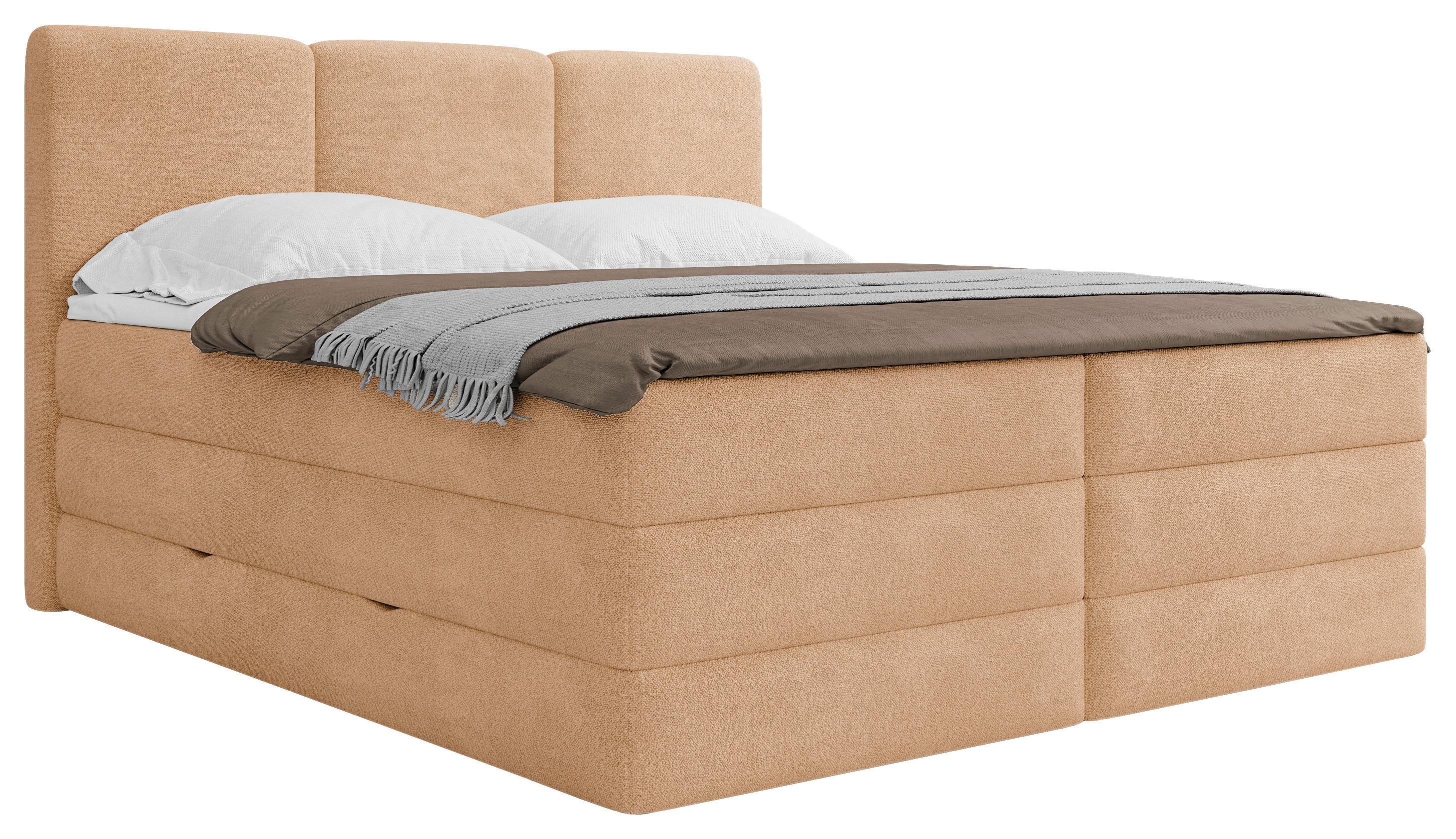 Boxspringbett mit Bettkasten 180x200 cm Castel V - Terracotta/Schwarz, MODERN, Holz/Holzwerkstoff (180/200cm) - MID.YOU