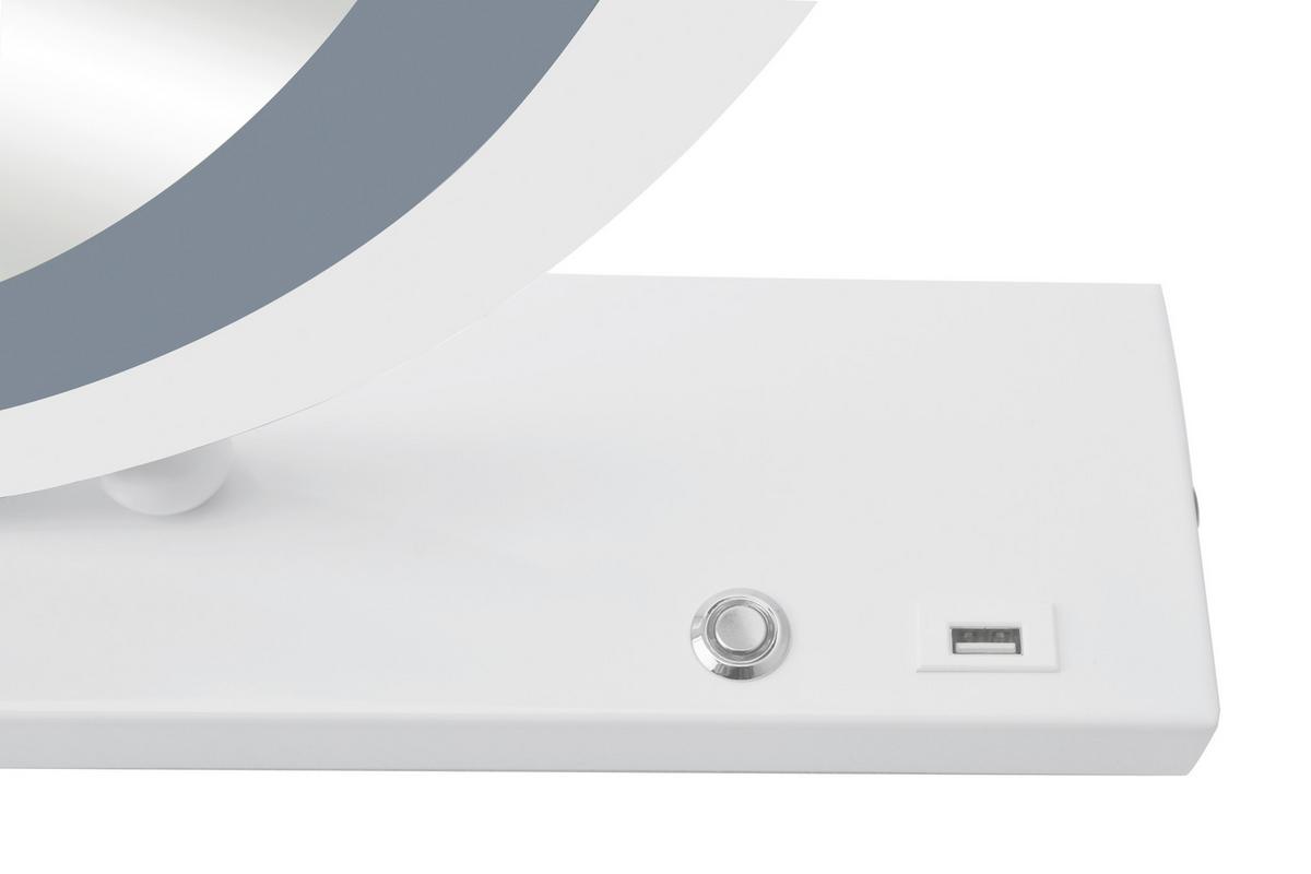 Wandspiegel Led Weiß B: 53 Cm - Weiß, Basics, Glas/Holzwerkstoff (53/10/60cm) - Kayoom