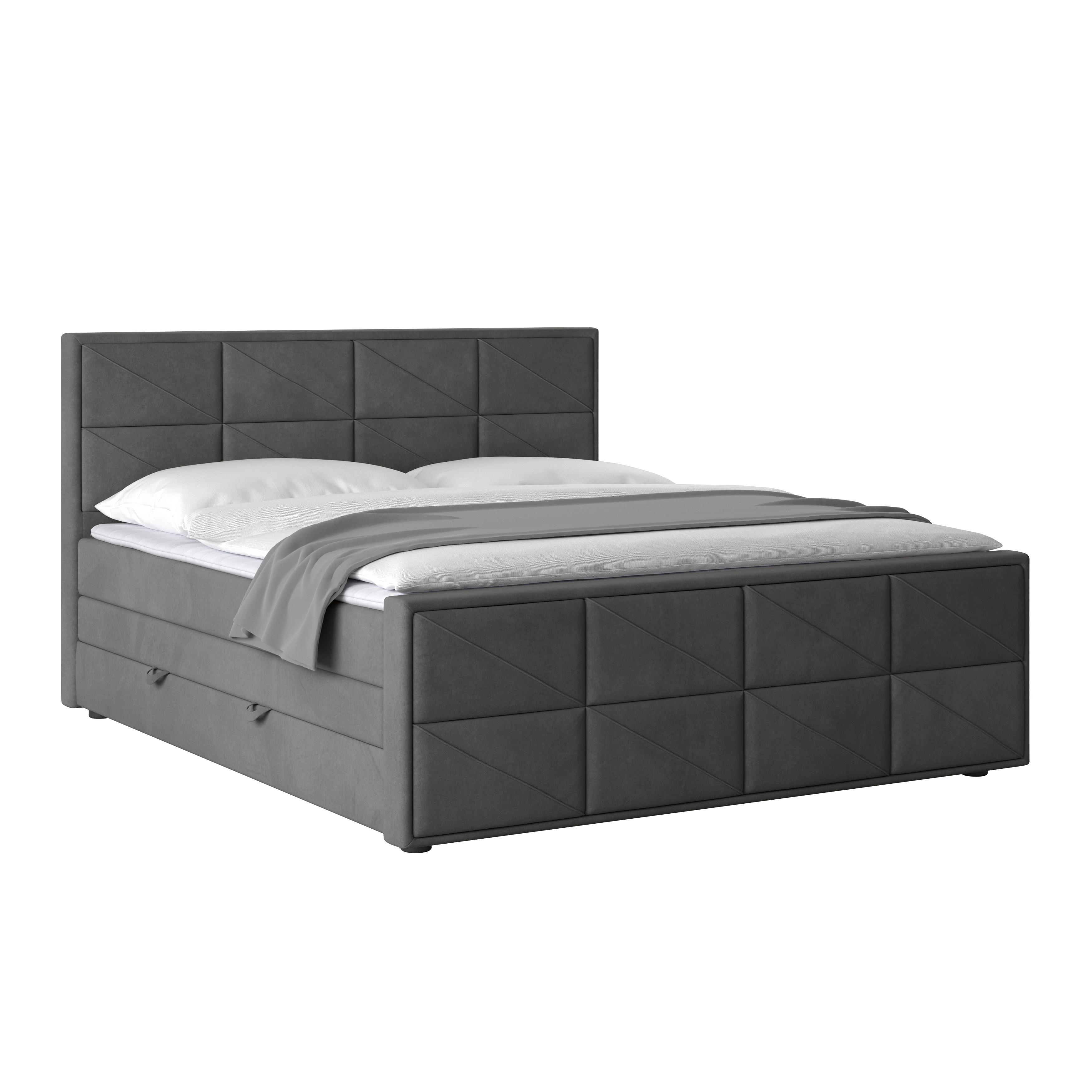 Boxspringbett Helsinki inkl.bettkasten, L: 180 cm - MODERN, Holz/Kunststoff (180/200cm) - MID.YOU