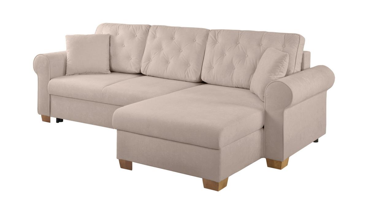 Ecksofa Arles, Taupe 15 S: 266x161 Cm - Taupe/Buchefarben, Design, Textil (266/161cm) - MID.YOU