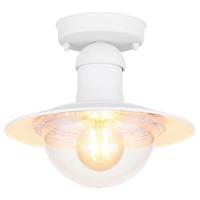 Außenleuchte Linda 15 Watt Aluminium - Klar/Weiß, Basics, Kunststoff/Metall (23,6/21,5cm) - Globo