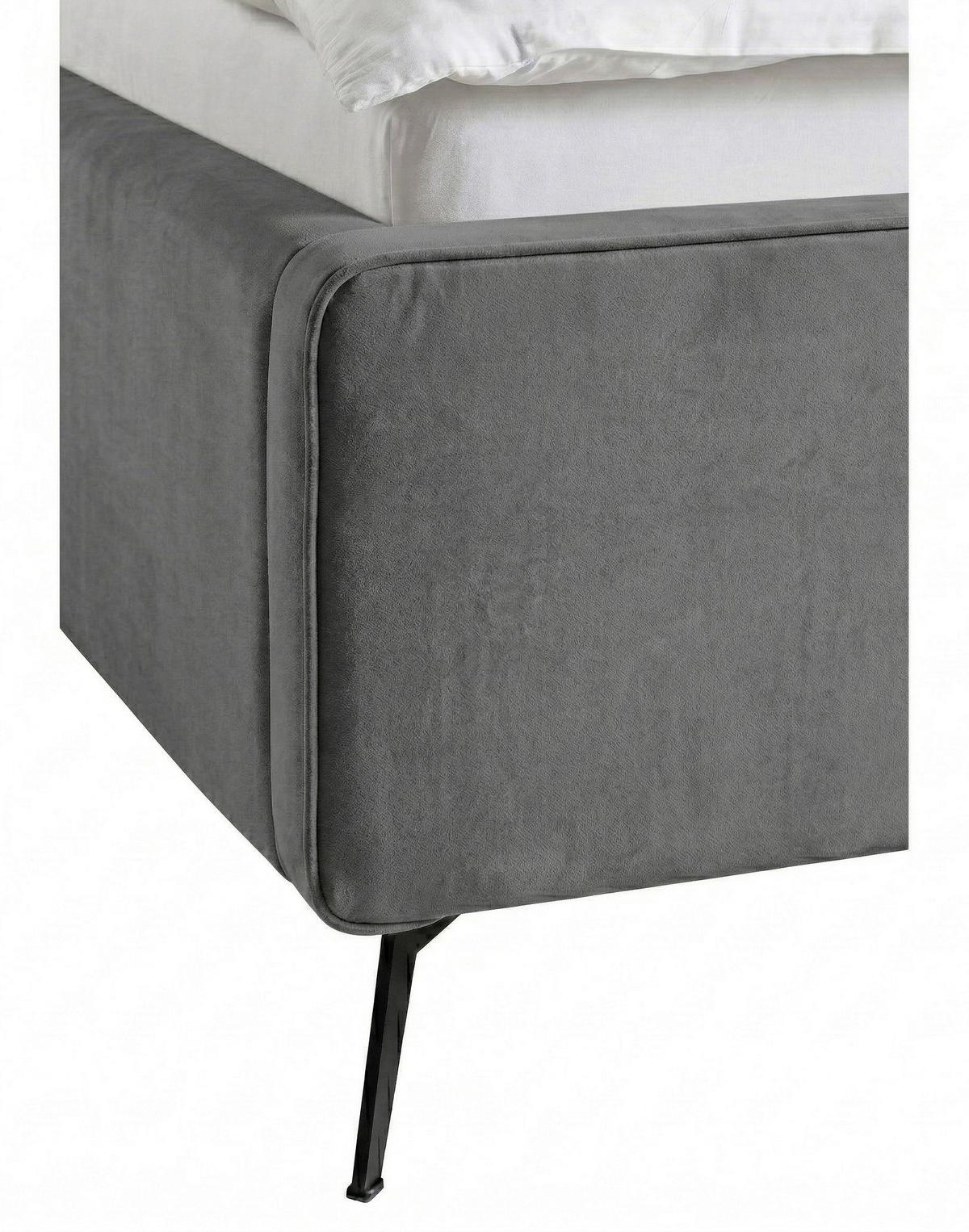 Polsterbett Camila Manila Anthrazit 180x200cm - Anthrazit/Schwarz, MODERN, Holz/Textil (180/200cm) - MID.YOU