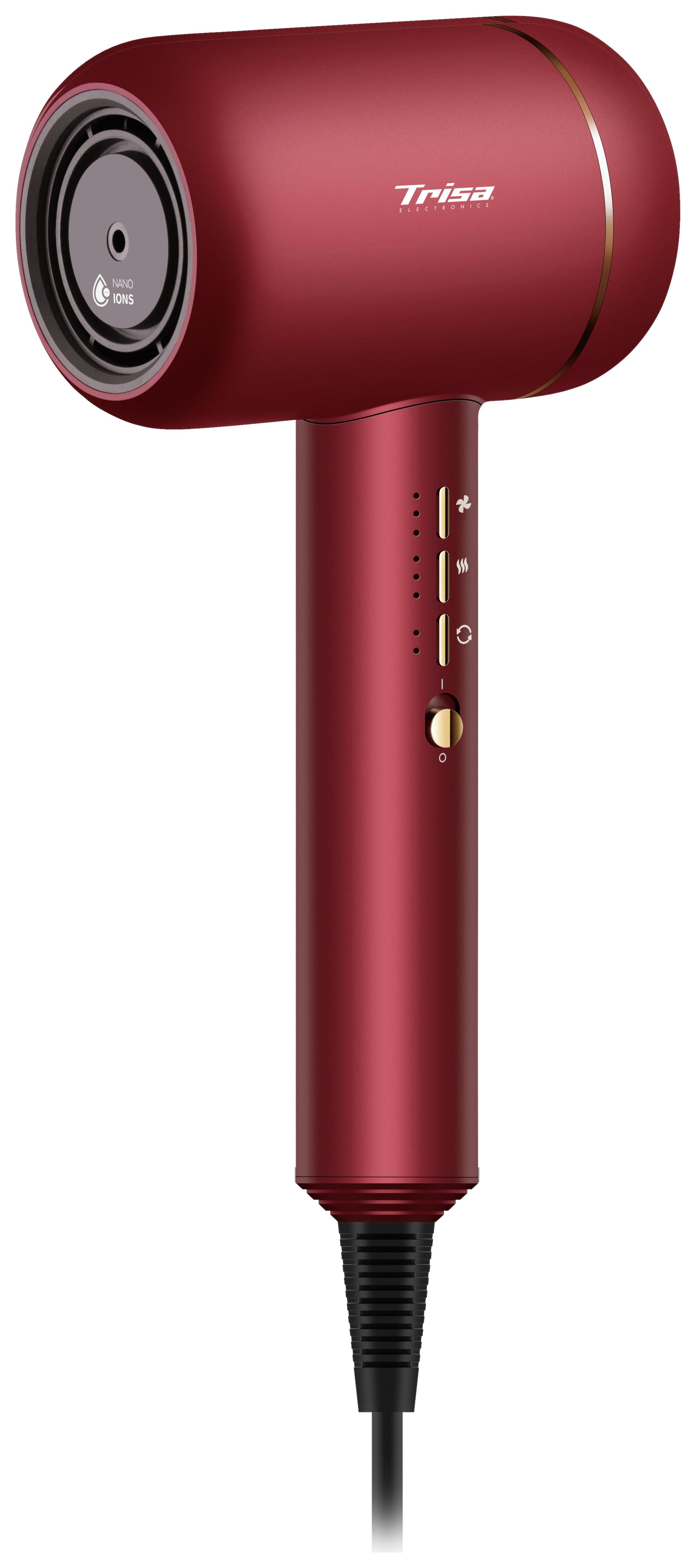 Haartrockner Ultra Ionic Pro 1800 W 2 Aufsätze Kaltstufe - Rot, Basics, Kunststoff (7,50/12/24cm) - Trisa Electronics
