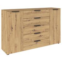 Kommode Flipp Eiche/Graphitfarben B: 160 cm - Schwarz/Graphitfarben, MODERN, Holzwerkstoff (160/100/42cm) - Rauch Möbel