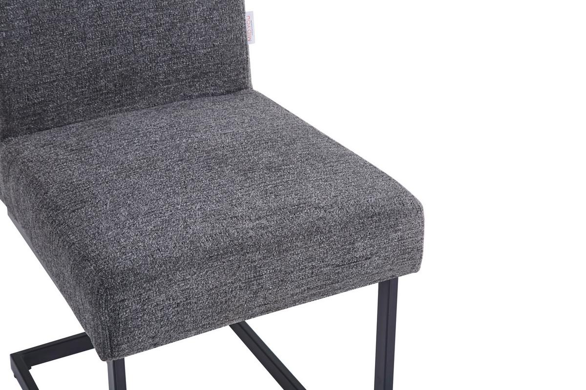 Schwingstuhl Terri Anthrazit Gepolstert - Anthrazit/Schwarz, MODERN, Textil/Metall (46/95/64cm) - MID.YOU