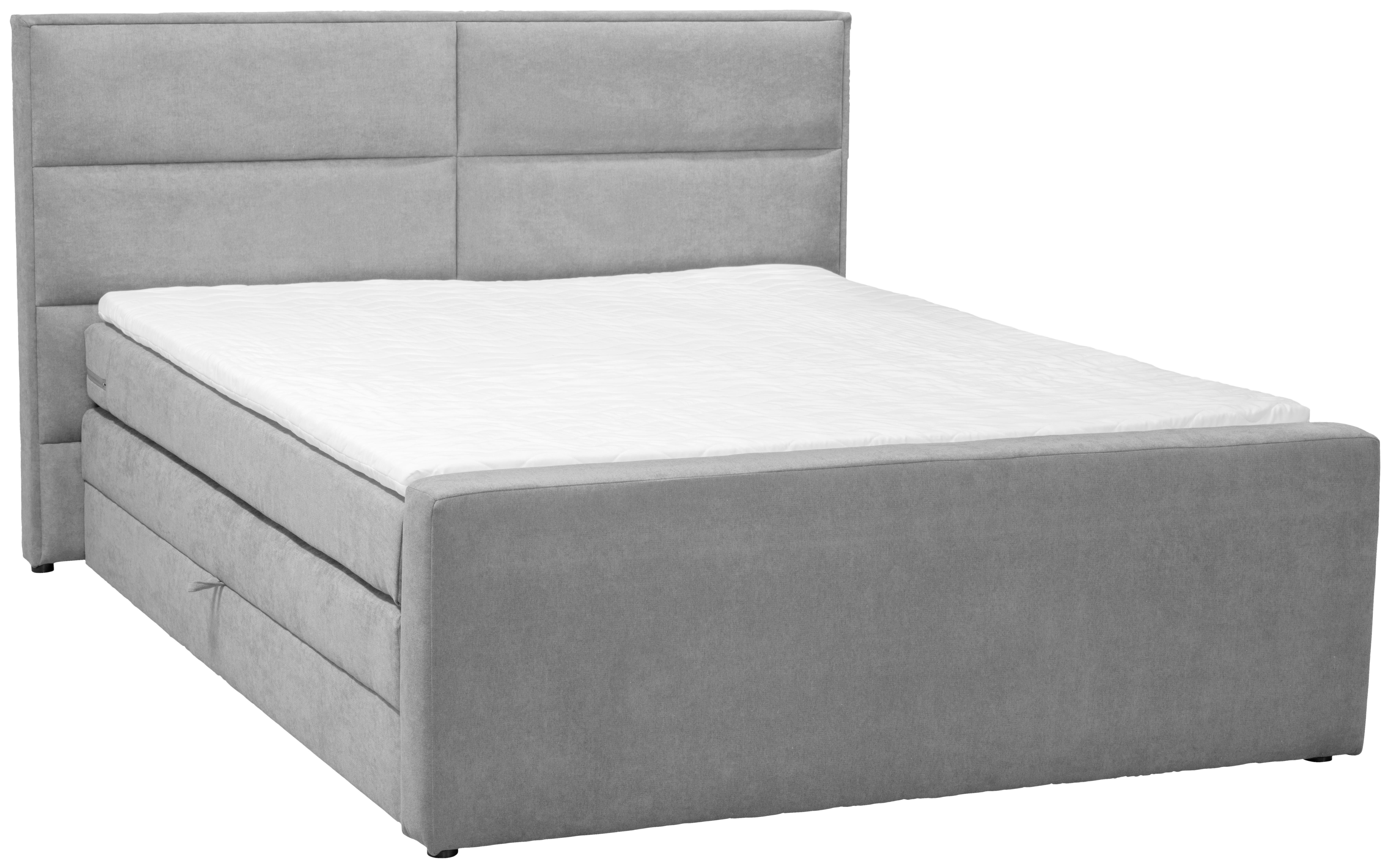 Boxspringbett Mit Topper & Bettkasten 160x200 Cm Beletto - Schwarz/Grau, Basics, Holz/Textil (160/200cm) - Livetastic