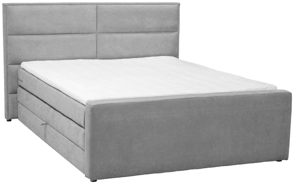 Boxspringbett Mit Topper & Bettkasten 160x200 Cm Beletto - Schwarz/Grau, Basics, Holz/Textil (160/200cm) - Livetastic
