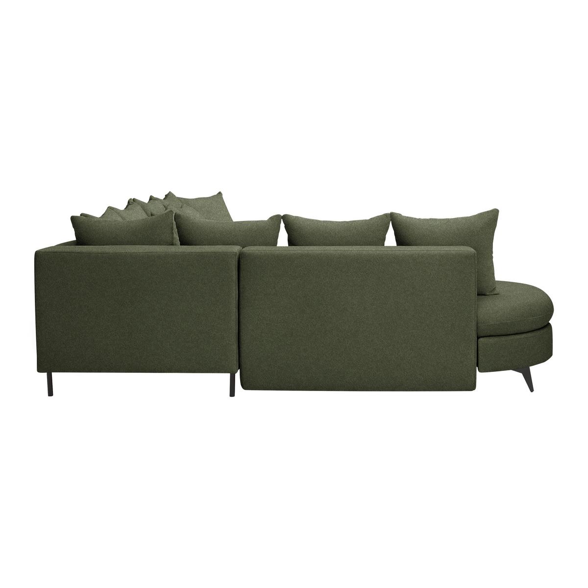 Rohová sedačka AXEL, levá, olivově zelená žinylka - černá/olivově zelená, Moderní, kov/textil (250/291cm) - Mömax