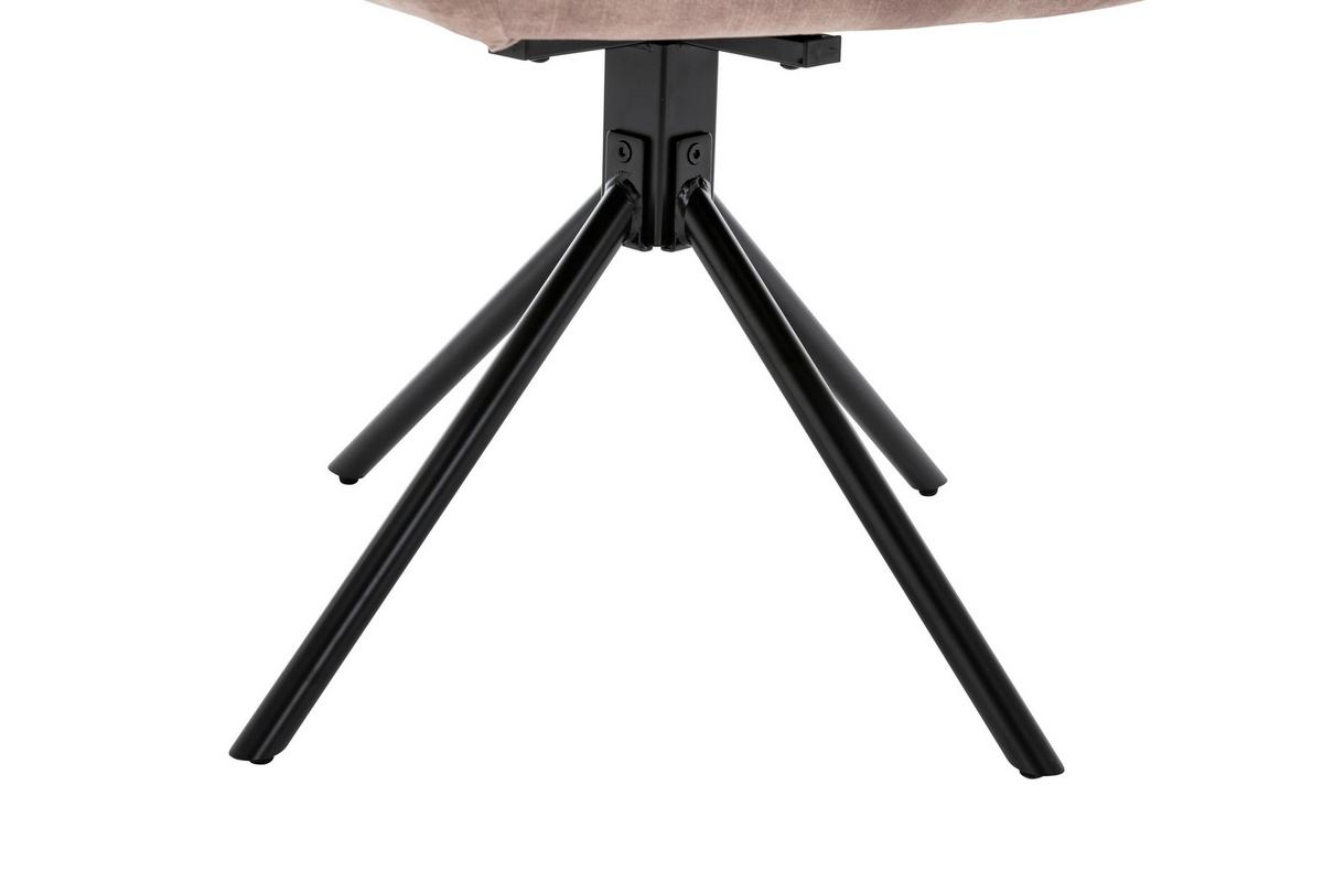 Esszimmerstuhl Sarina Beige/ Schwarz Gepolstert 2-Er Set - Beige/Schwarz, Basics, Textil/Metall (59,9/89/62cm) - MID.YOU