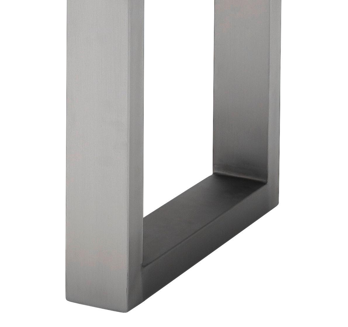 Couchtisch Holz Massiv Cartagena Grau/edelstahlf. - Edelstahlfarben/Grau, MODERN, Holz/Metall (110/45/70cm)