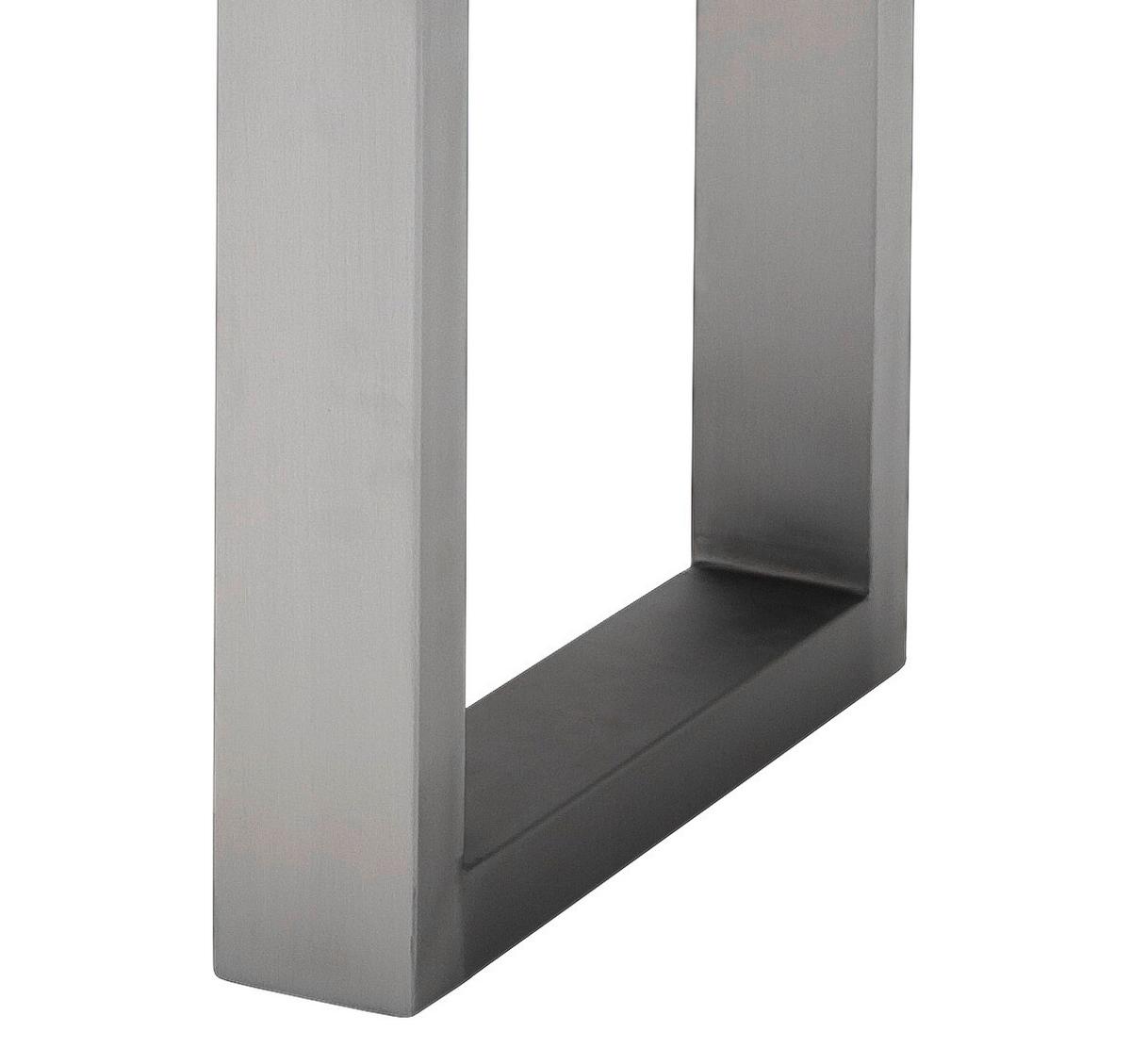 Couchtisch Holz Massiv Cartagena Grau/edelstahlf. - Edelstahlfarben/Grau, MODERN, Holz/Metall (110/45/70cm)