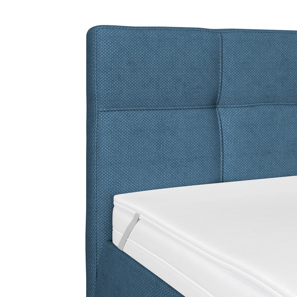 Polsterbett Zeni 140 - Schwarz/Dunkelblau, KONVENTIONELL, Holz/Textil (140/200cm)