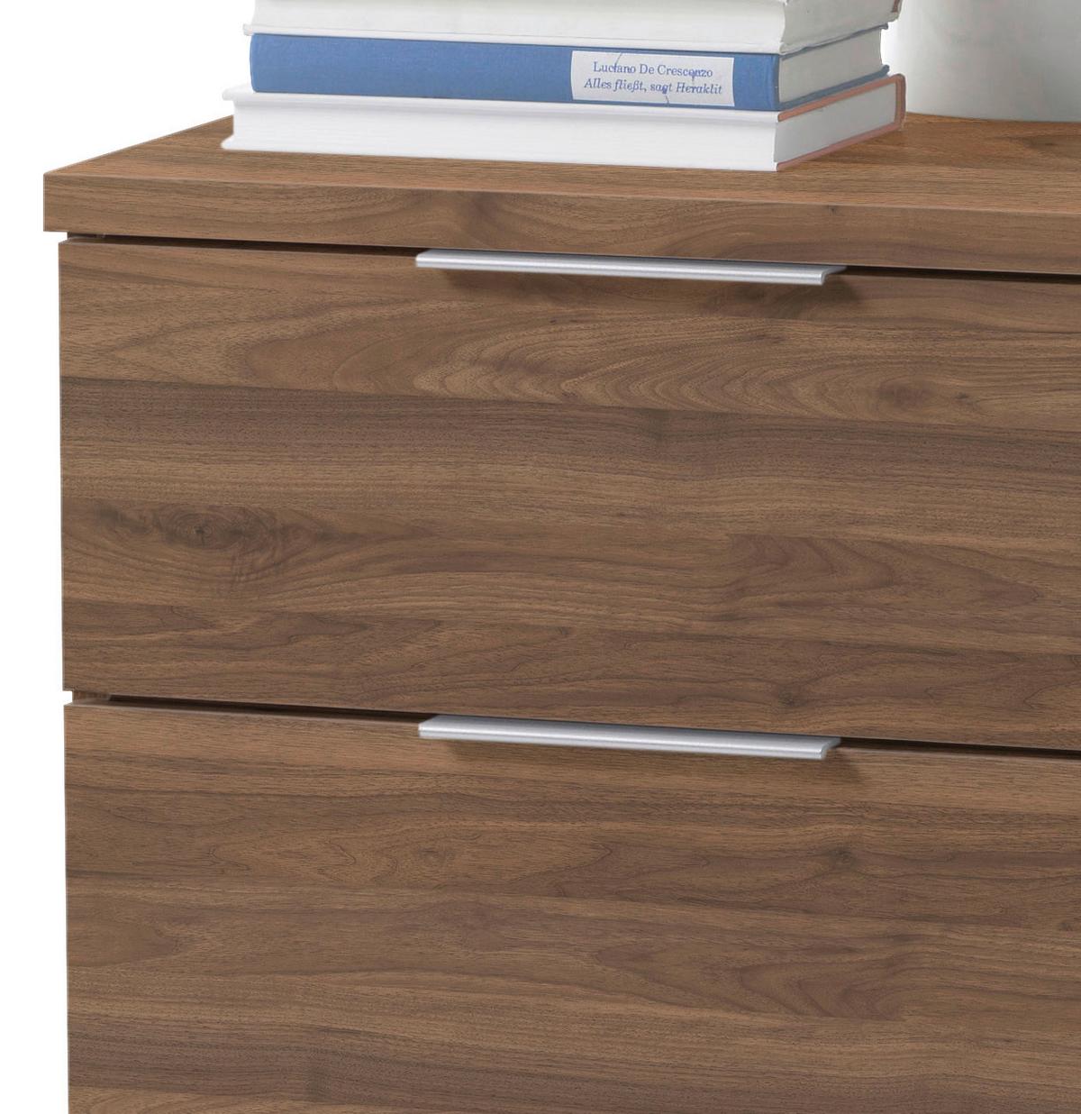 Nachtkästchen Nuss Dekor H: 61 Cm - Silberfarben/Nussbaumfarben, Basics (46/61/42cm) - P & B
