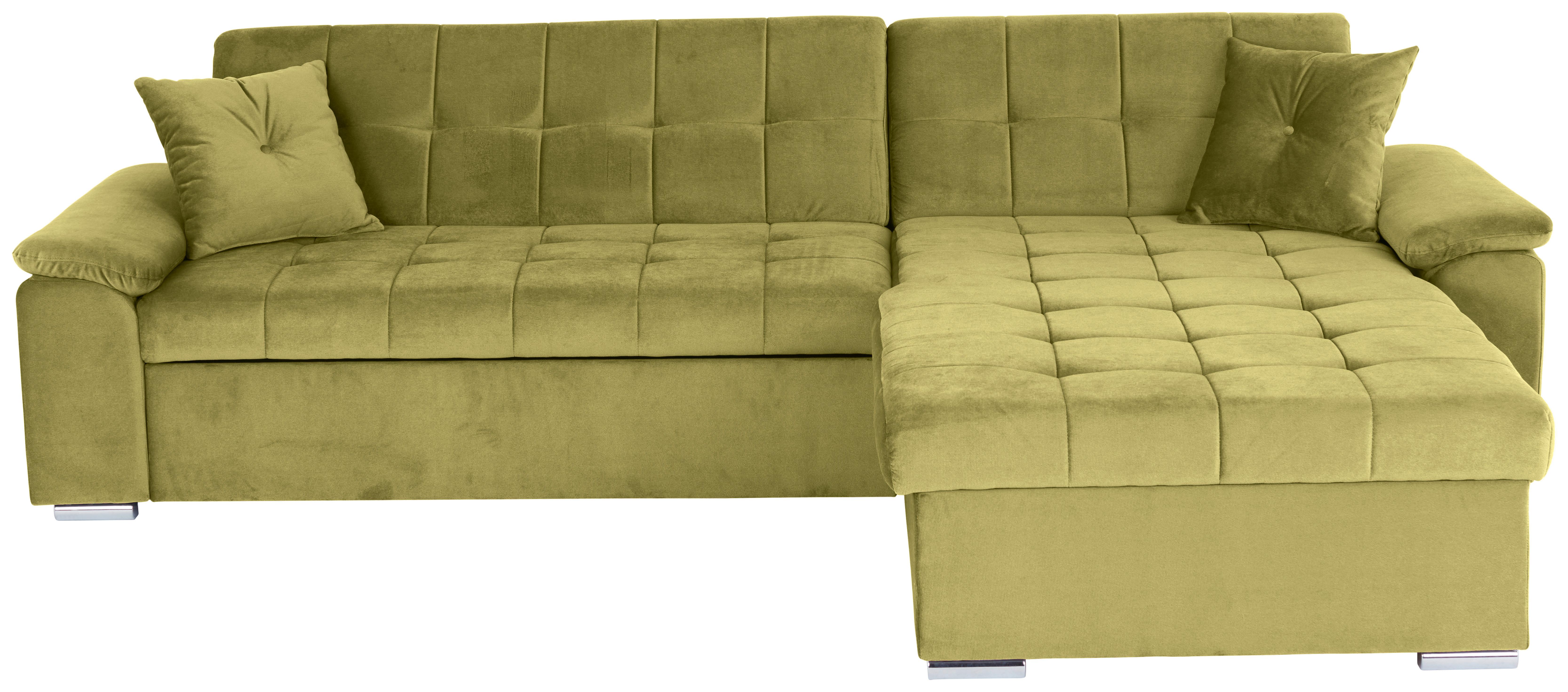 Ecksofa Mit Schlaffunktion Keaton Und Bettkasten, Senfgelb - Gelb, Basics, Textil (263/169cm) - Livetastic