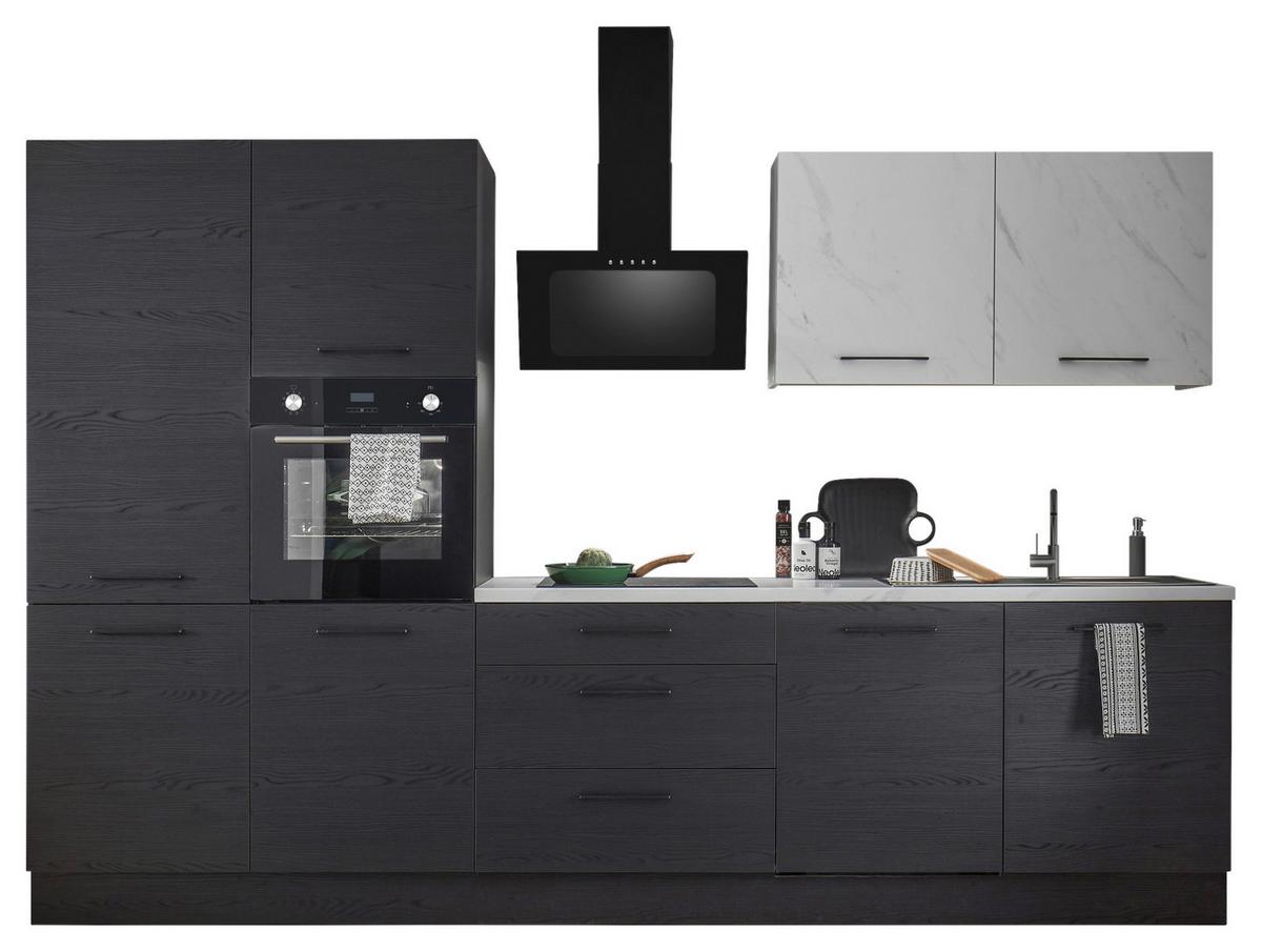 Küchenblock New York Zb 320 Black Eb - Graphitfarben/Weiß, Design, Holzwerkstoff (320cm) - MID.YOU