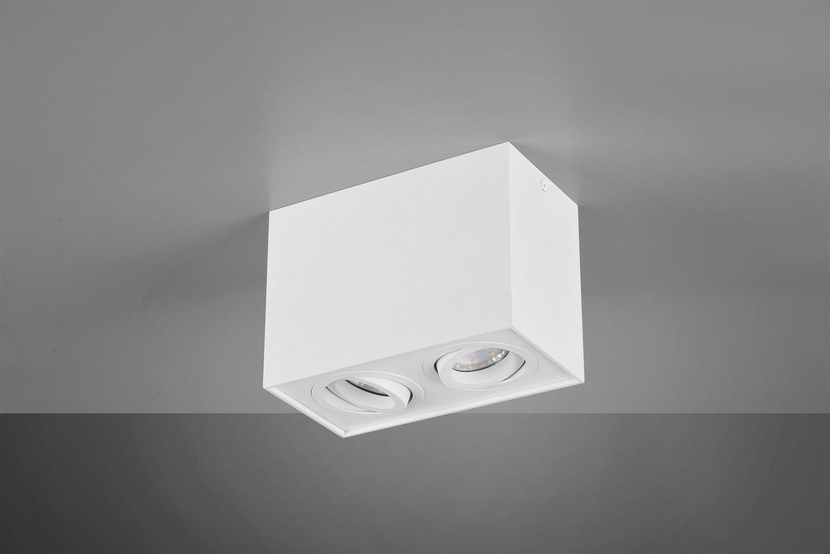 Aufbauleuchte Biscuit Eckig B: 17,8 Cm Weiß Max. 35 W - Basics (17,8/12,5/9,6cm) - Trio Leuchten