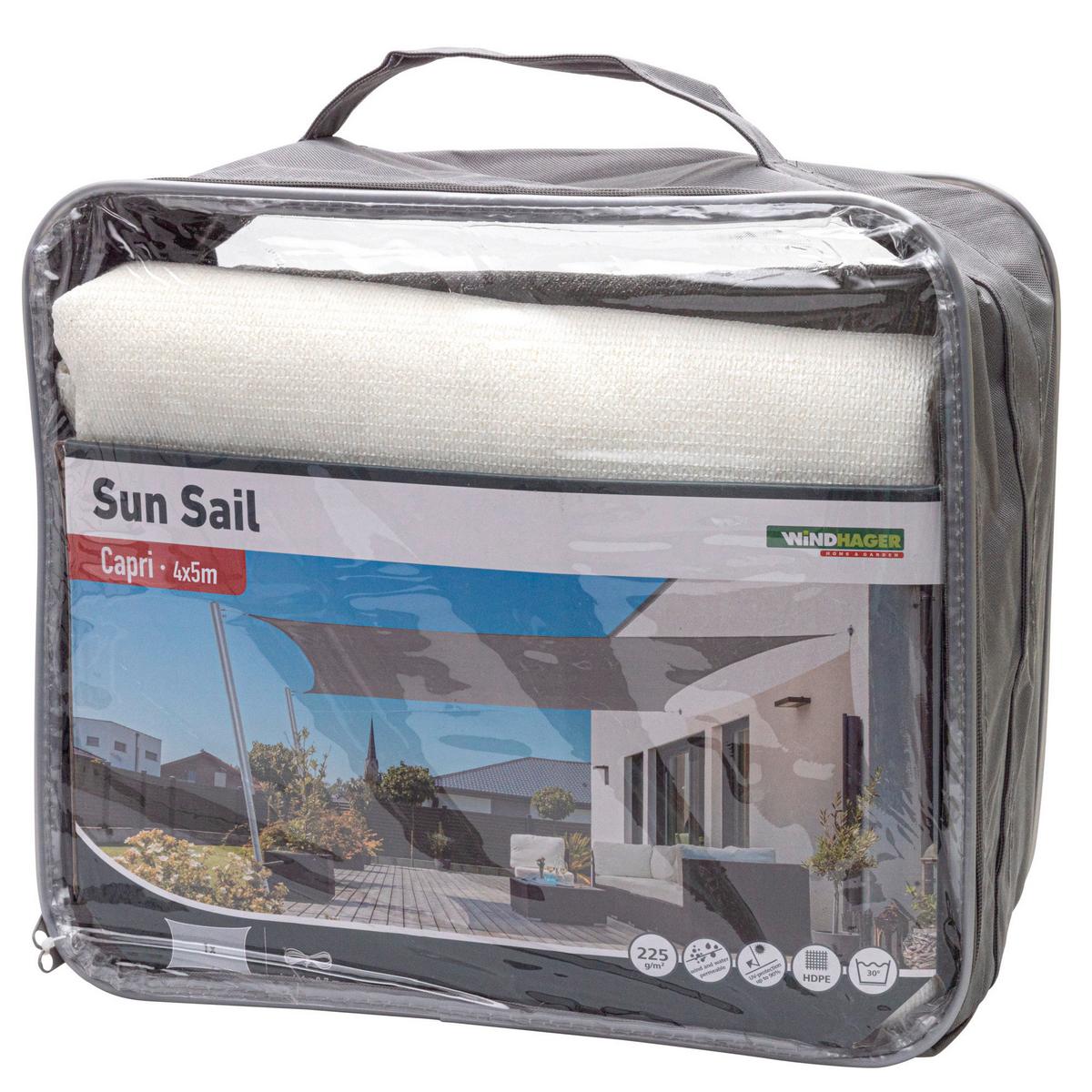 Sonnensegel Rechteck 4x5 M Capri Re - Weiß, Basics, Kunststoff (400/500cm) - Windhager