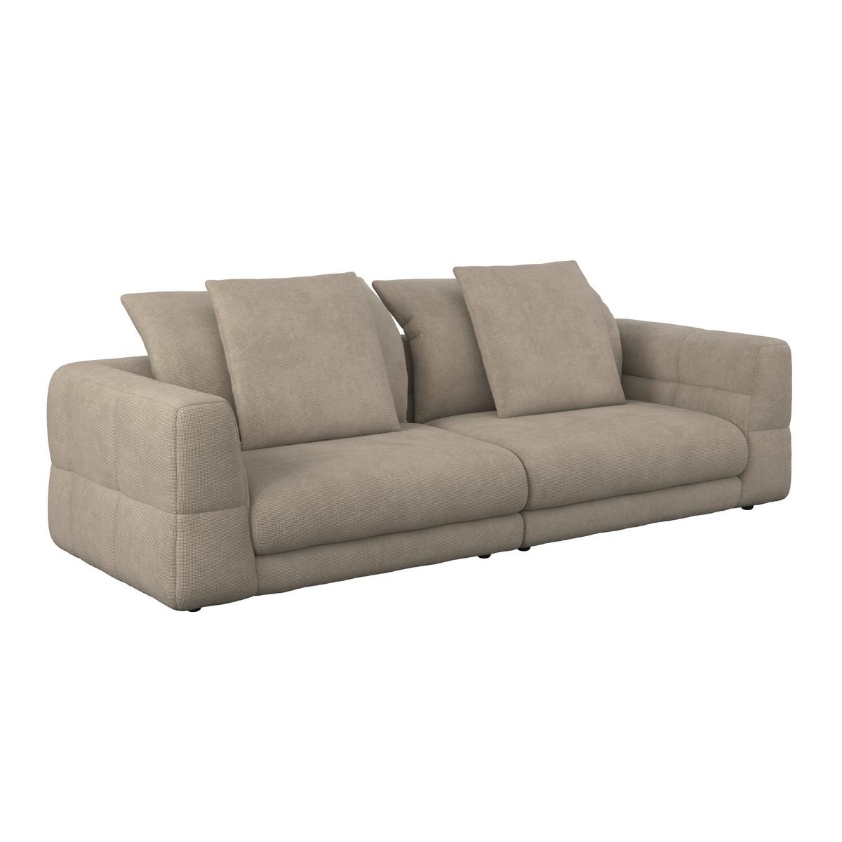 Pohovka LEA, béžová žinylka - černá/béžová, Moderní, kov/dřevo (284/87/110cm) - Bessagi Home