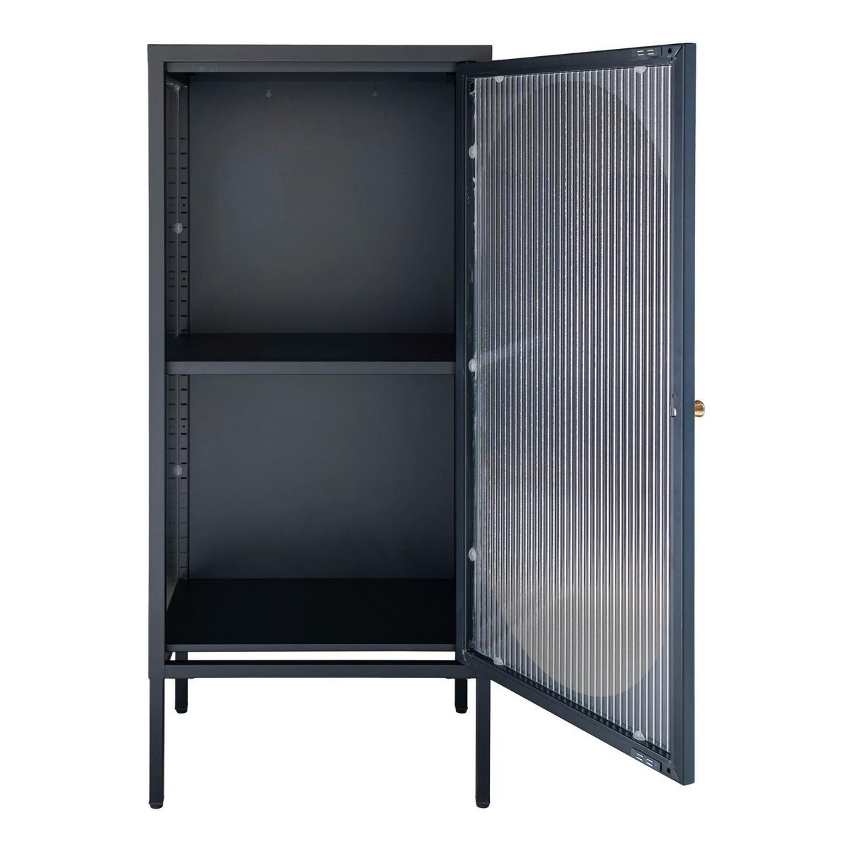 GARDEROBENSCHRANK Adelaide Schwarz B: 50cm - Transparent/Schwarz, Design, Glas/Metall (50/110/50cm) - MID.YOU