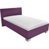 Polsterbett mit Matratze 140x200cm Como Violett - Chromfarben/Violett, Holz/Textil (140/200cm)