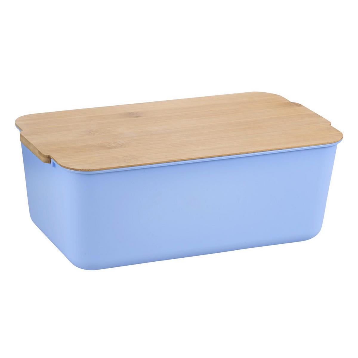 Brotbox Hellblau, Naturfarben L:30,5cm - Naturfarben/Hellblau, Basics, Naturmaterialien/Kunststoff (30.5/18.5/12cm) - Kesper