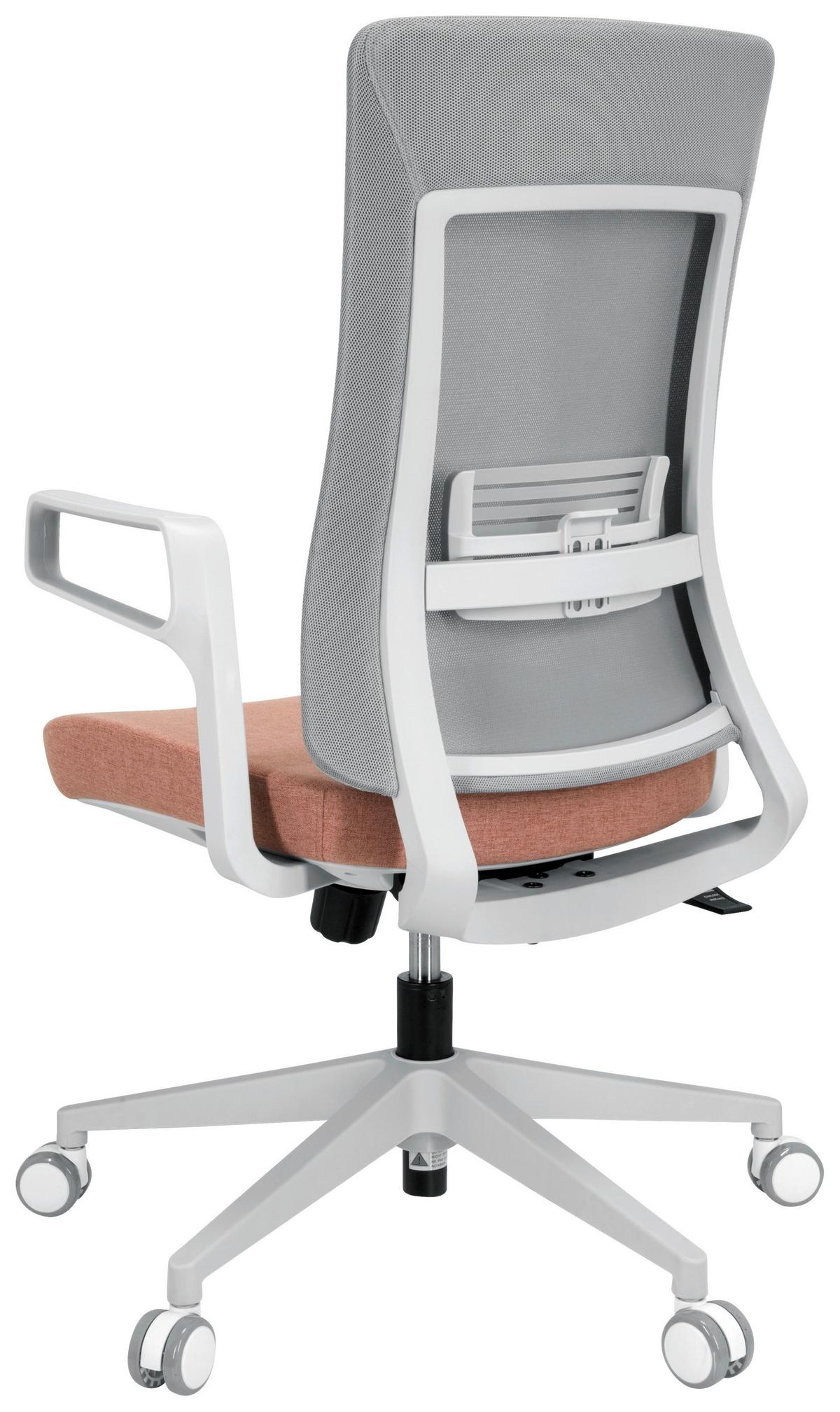 Drehstuhl Comfio Wm Grau/rosa Bis 120 Kg - Rosa/Grau, Basics, Kunststoff/Textil (58/104/59cm) - MID.YOU