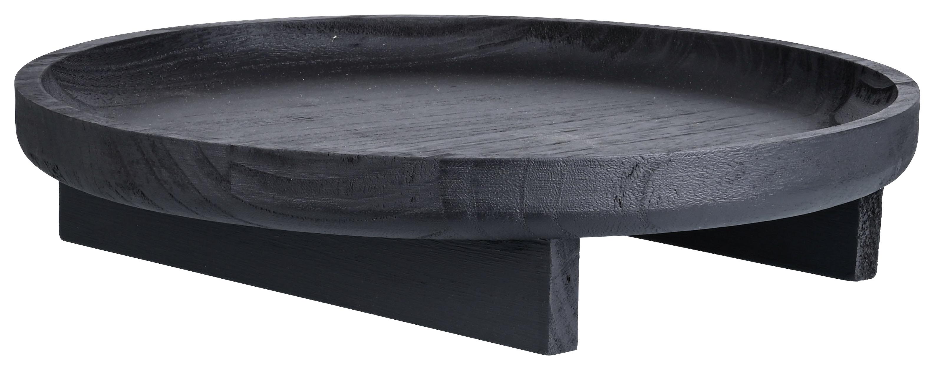 Dekorační Talíř Invidia, Ø: 35cm - černá, Natur, dřevo (35/7cm) - Zandiara