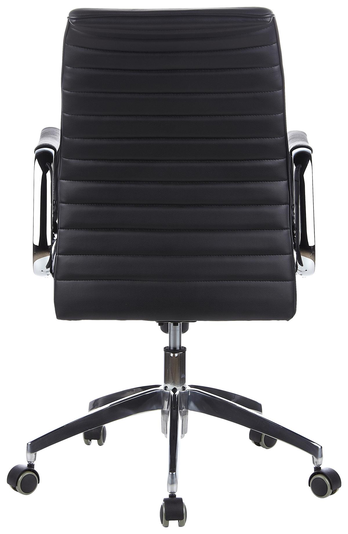 Chefsessel Aspera 10 Schwarz - Silberfarben/Schwarz, MODERN, Leder/Kunststoff (59/114/50cm) - MID.YOU