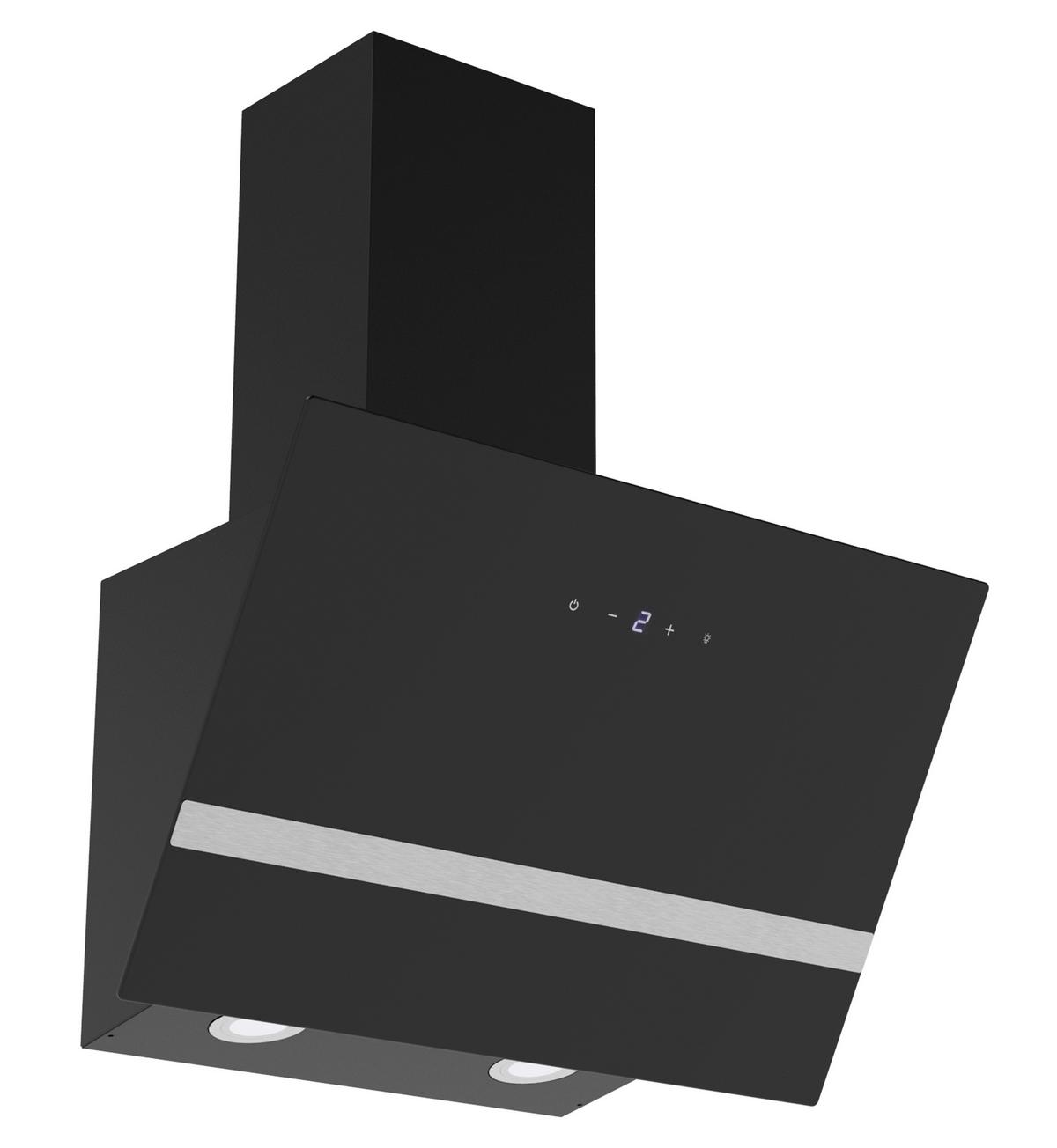 DUNSTABZUGSHAUBE Schwarz B: 59,5cm - Schwarz, Trend, Glas/Metall (59,5/74,5/38,3cm) - Respekta