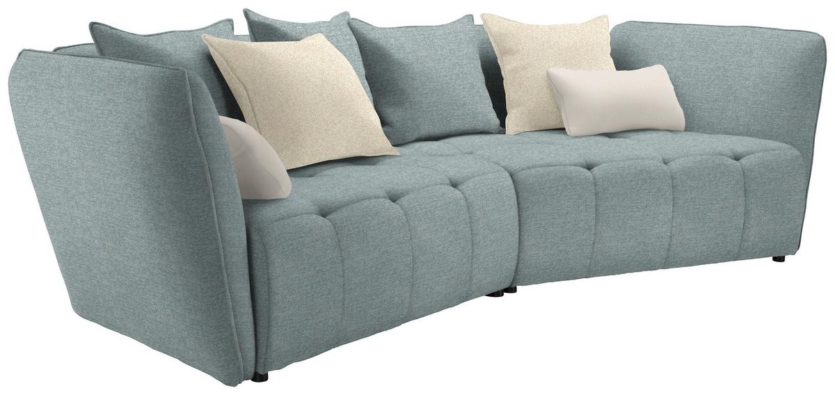 Boxspringová pohovka SOFI, světle modrá, krémová - černá/krémová, Moderní, textil (294/93/152cm) - Premium Living