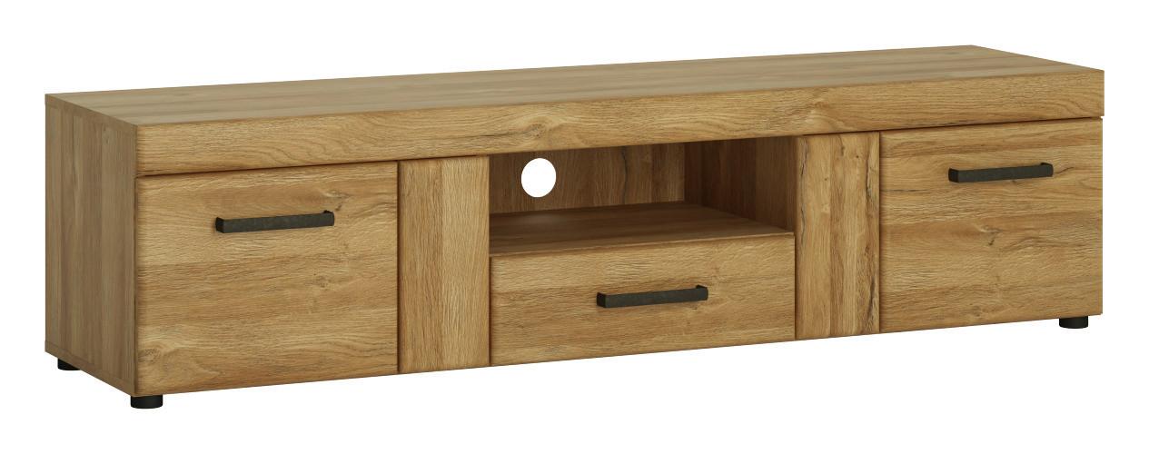 Lowboard Cortina Eichefarben Dekor B: 156,8 Cm - Eichefarben/Schwarz, MODERN, Holzwerkstoff (156,8/39,8/40,9cm)