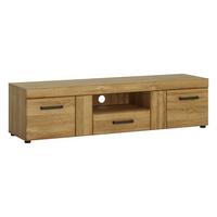 Lowboard Cortina Eichefarben Dekor B: 156,8 Cm - Eichefarben/Schwarz, MODERN, Holzwerkstoff (156,8/39,8/40,9cm)