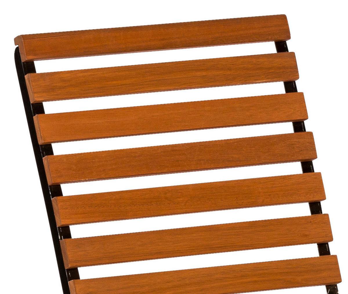 Gartensessel Klappbar Schlossgarten Holz/Metall - Graphitfarben/Naturfarben, KONVENTIONELL, Holz/Metall (55/109/107cm) - Gardenson