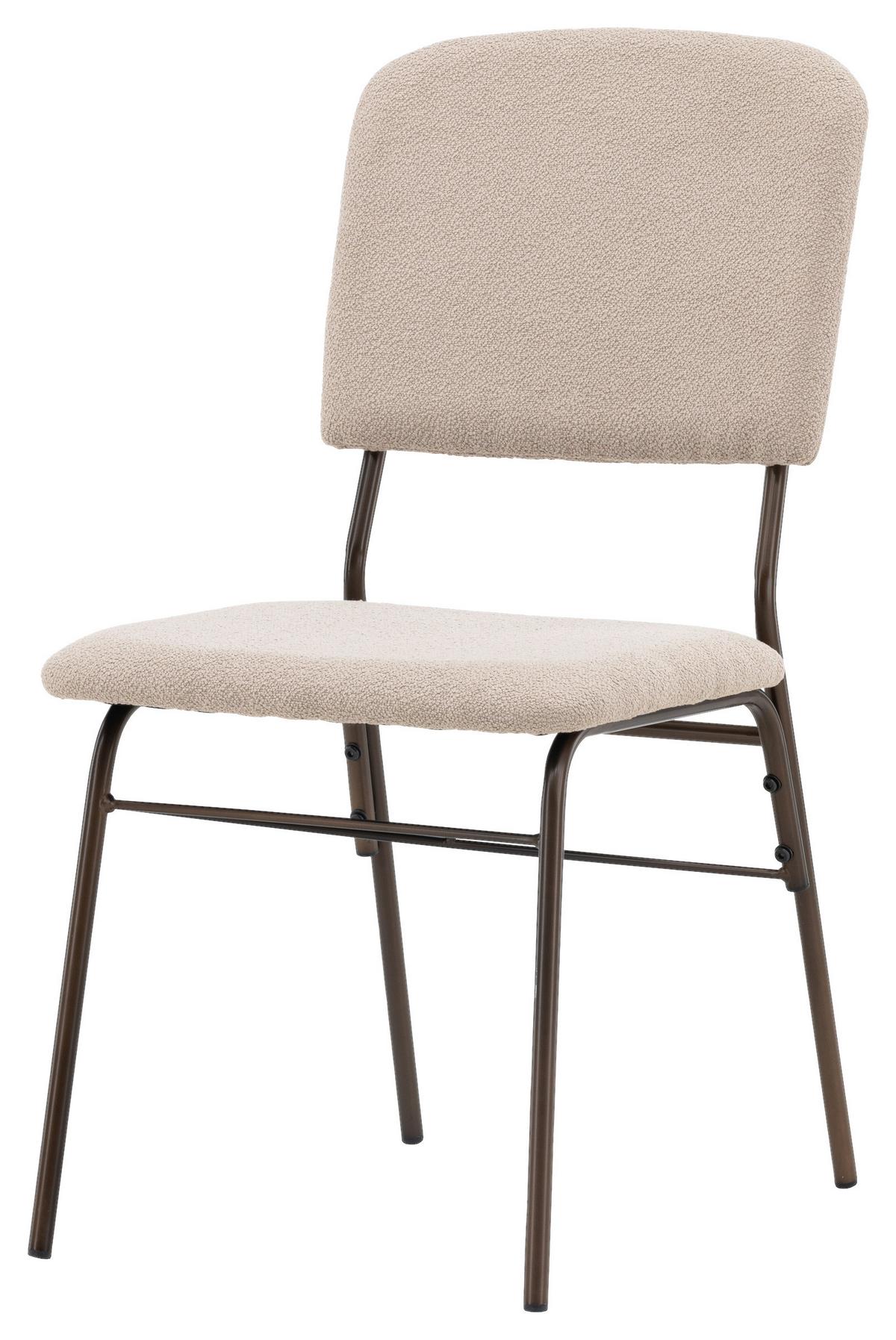 Stuhl-set Rosie Beige B: 48,5 Cm - Beige/Braun, Design, Kunststoff/Textil (48.5/94/56cm) - Livetastic
