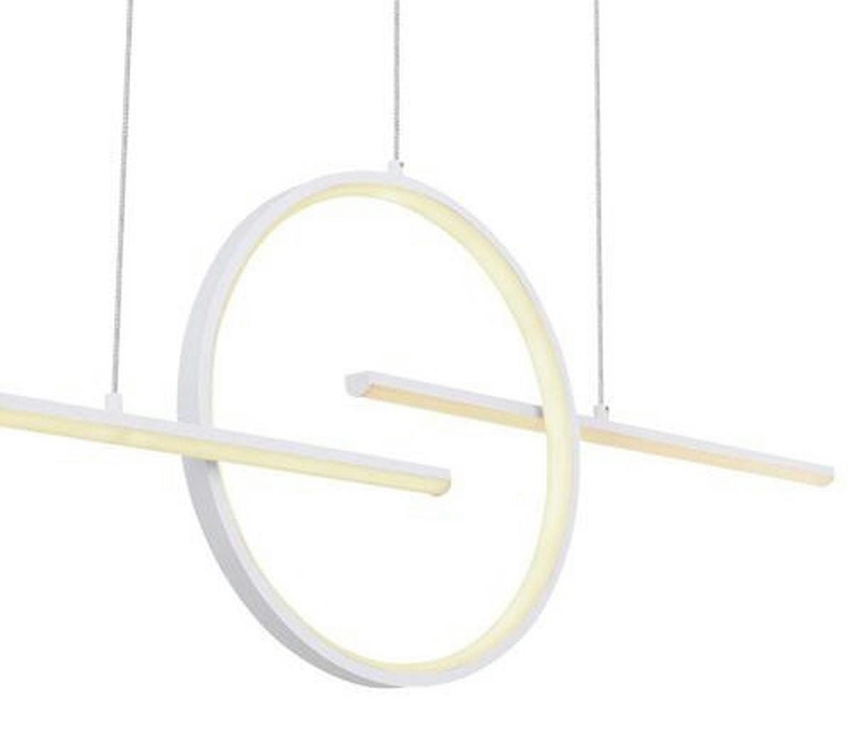LED-Hängeleuchte H: 150 cm 1-Flammig inkl. Fernbedienung - Weiß, Design, Kunststoff/Metall (124/10,5/150cm) - Globo