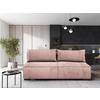 Schlafsofa Flow Rosa B: 202 cm - Schwarz/Rosa, Design, Textil (202/90/99cm) - MID.YOU