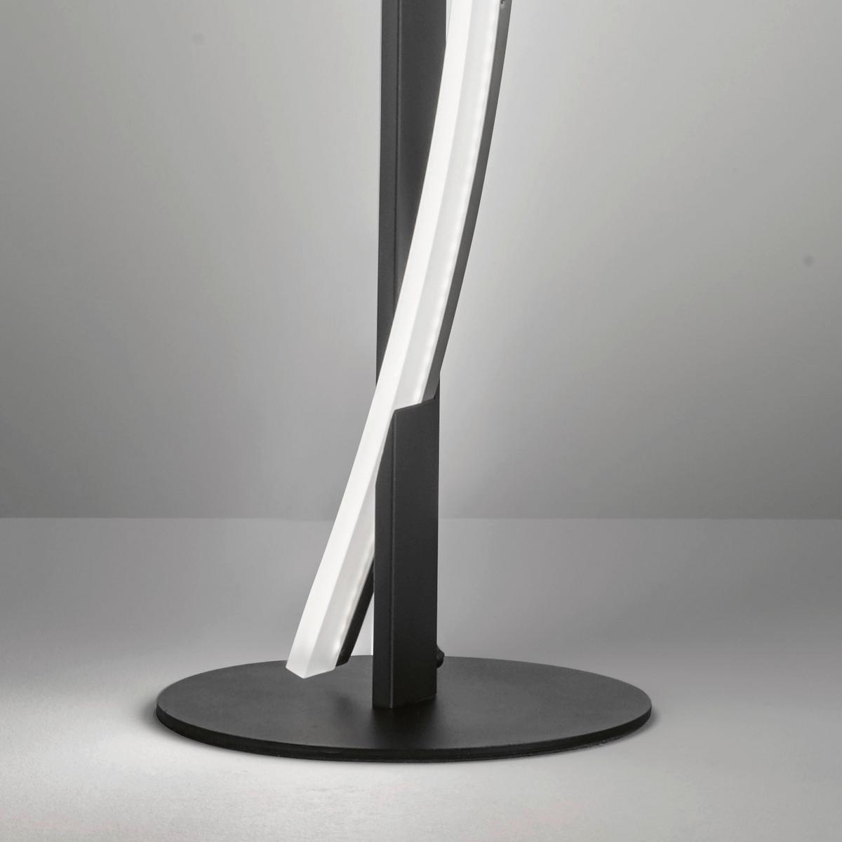LED-Stehlampe Bridge dimmbar Schwarz/Weiß Touch - Schwarz/Weiß, Design, Kunststoff/Metall (144,5cm) - Fischer & Honsel