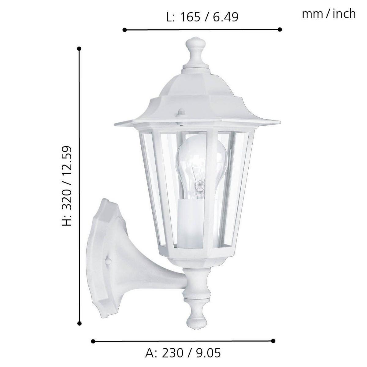 Außenwandleuchte 1x 60 W E27 Ip-Schutzart - Klar/Weiß, Basics, Glas/Metall (16,5cm) - Eglo