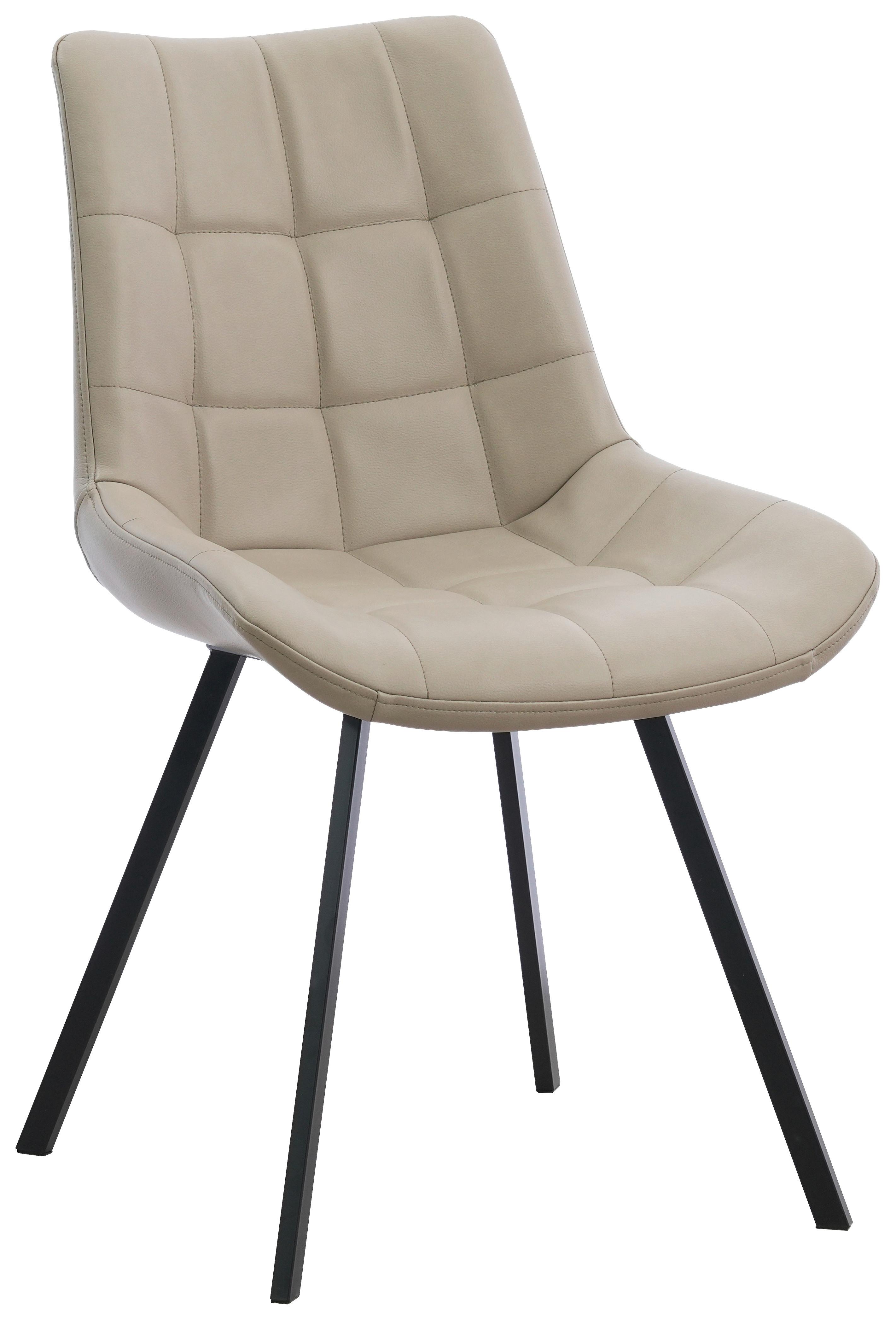 Stuhl Fritz Schwarz/Beige B: 54 cm - Beige/Schwarz, MODERN, Textil/Metall (54/86/62cm) - MID.YOU
