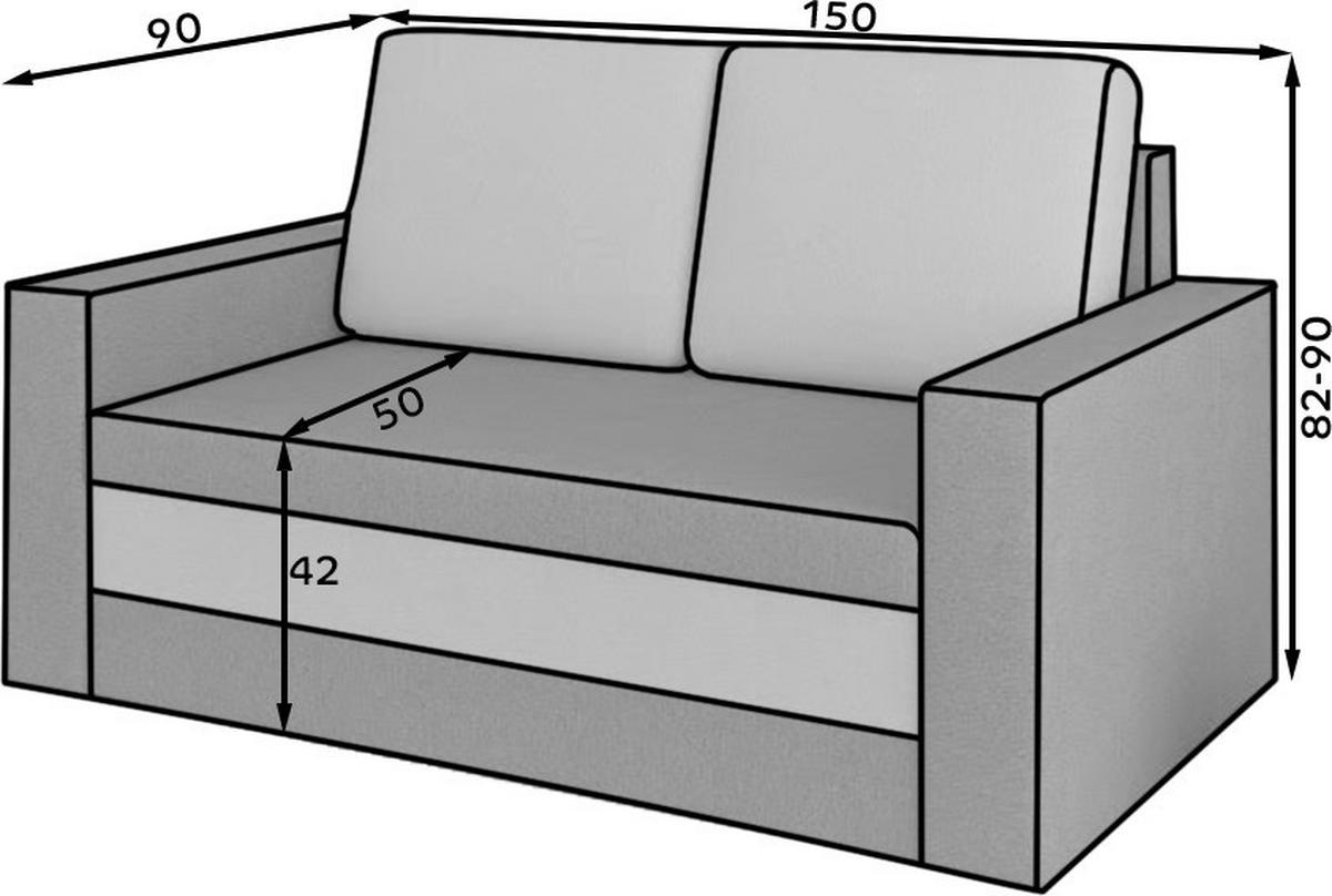 Schlafsofa Wave Creme, B: 150 Cm - Creme/Schwarz, Design, Textil (150/90/90cm) - MID.YOU