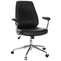 Drehstuhl Theo I - Silberfarben/Schwarz, Basics, Leder/Kunststoff (68/96-103/68cm) - MID.YOU