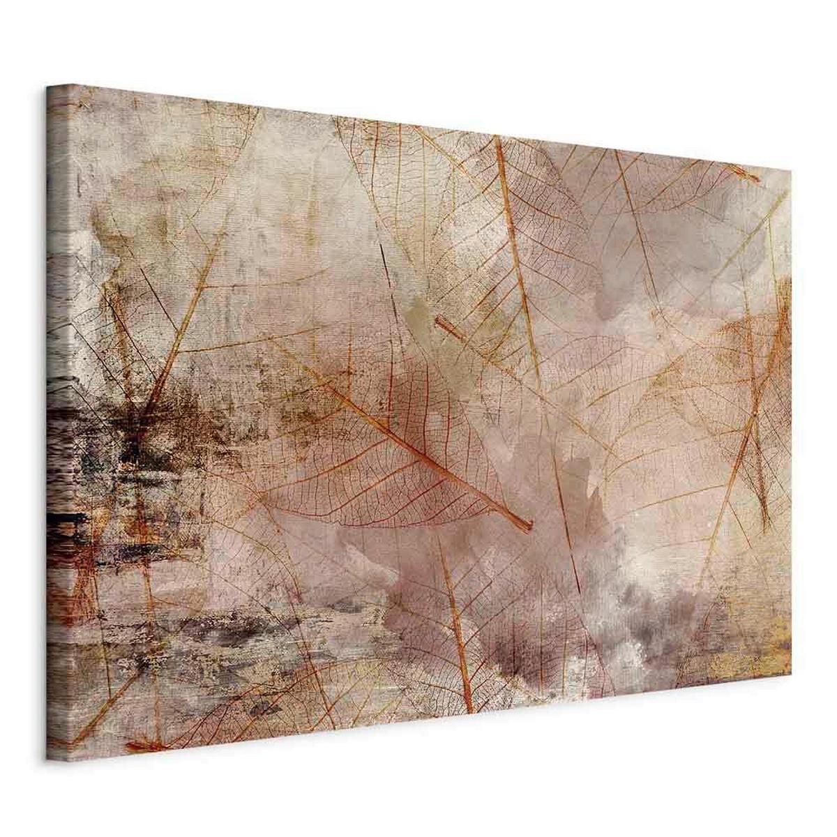 Leinwandbild Imprint Of Nature Ecru Cappuccino B: 90 cm - Ecru/Cappuccino, Basics, Holz/Textil (90/60/1,2cm) - artgeist