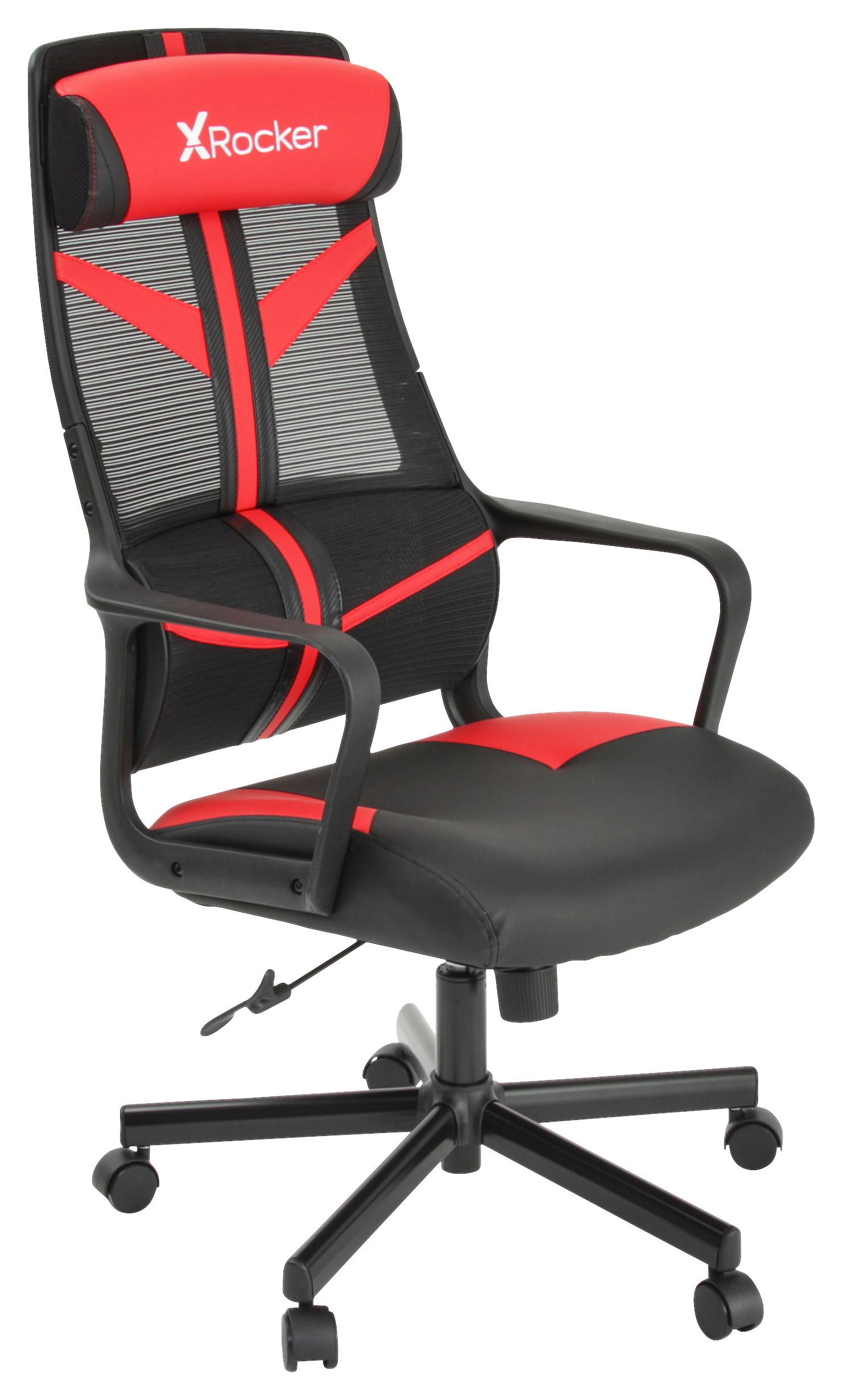 Gaming Stuhl Helix mit Kissen Rot/Schwarz - Rot/Schwarz, MODERN, Kunststoff/Textil (68/112,5/72cm) - X Rocker